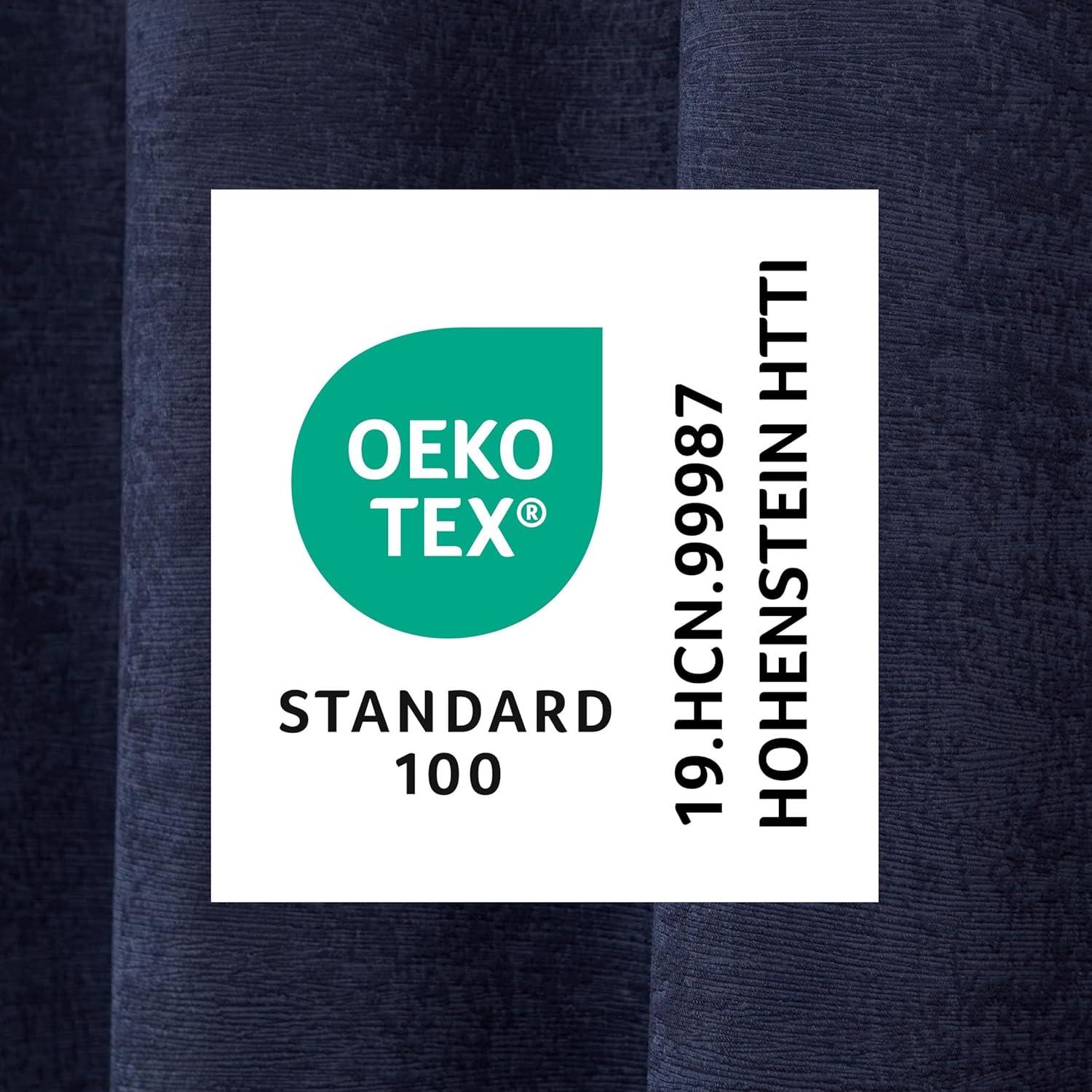 Set of 2 84"x52" Oxford Textured Sateen Thermal Room Darkening Grommet Top Window Curtain Panel Navy - Exclusive Home