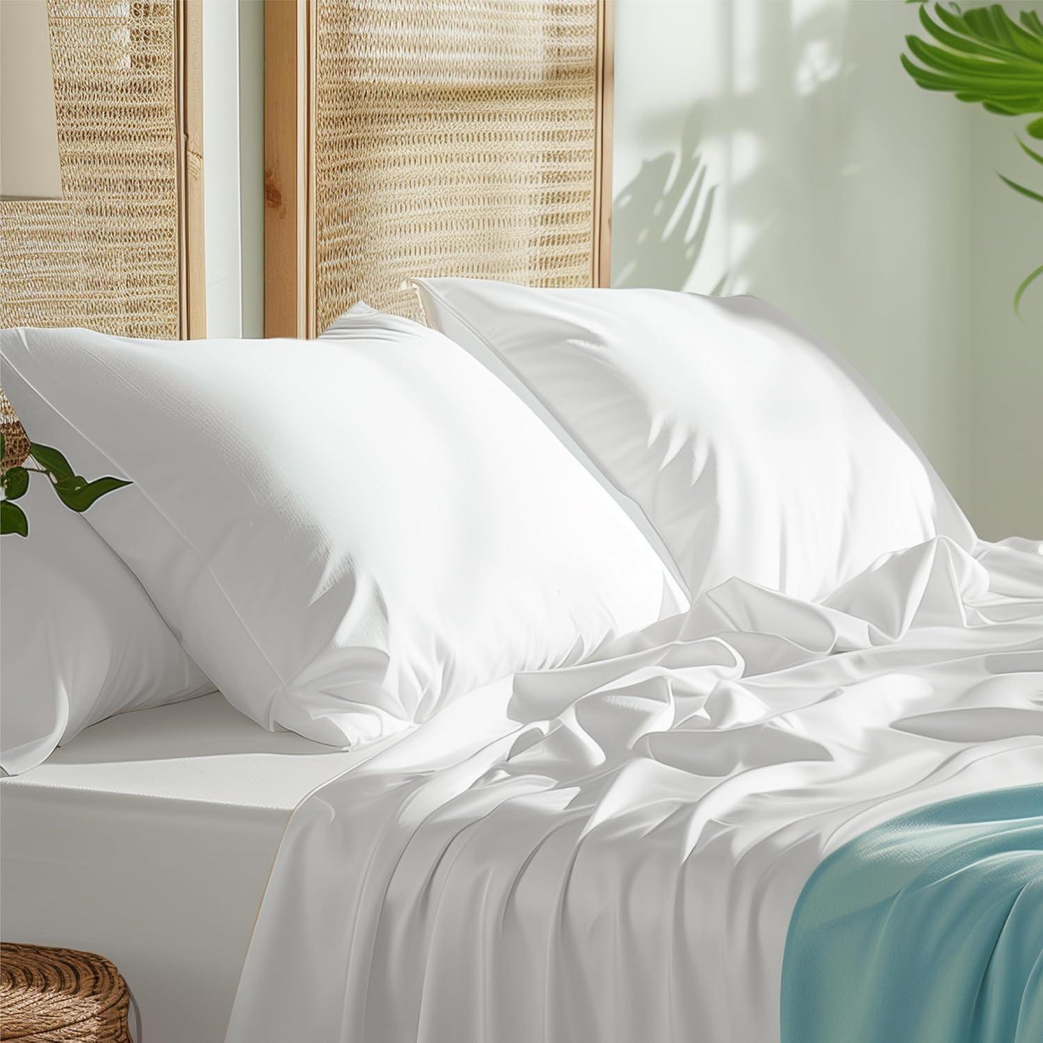 Bedsure Bedsure Pillow Cases Queen Size Set Of 2 - Polyester & Rayon Derived From Bamboo Cooling Pillowcase, Breathable, Soft And Wrinkle-Free Pillow Covers With Envelope Closure, Gifts, 20X30 Inches