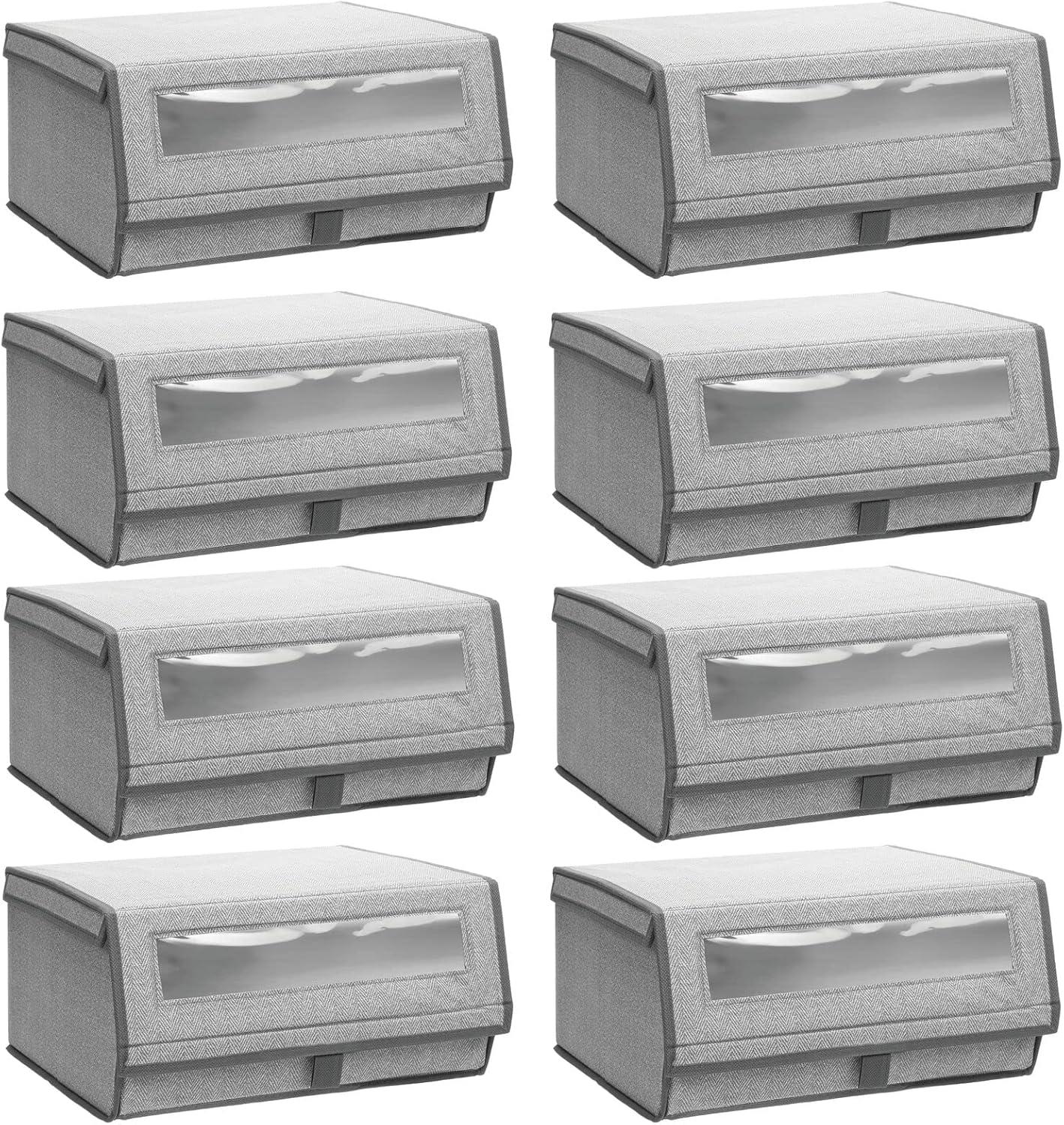 mDesign Large Fabric Closet Shoe Storage Box