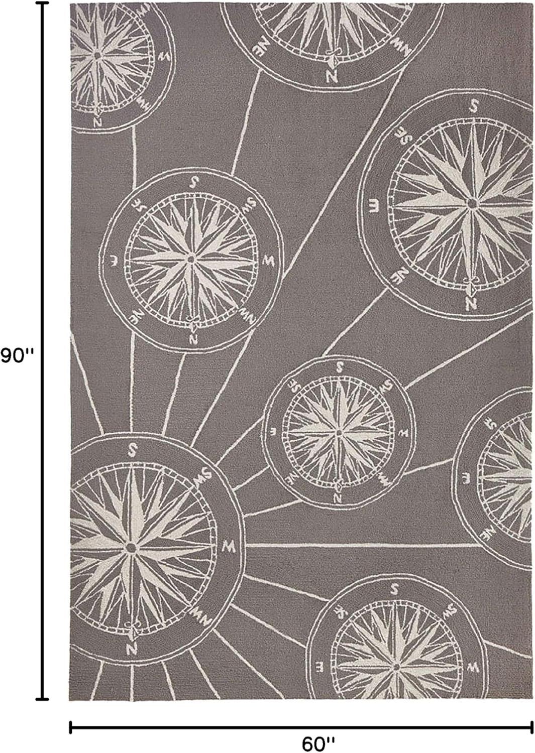 Navy Hand-Tufted Synthetic Rectangular 5' x 7' Outdoor Rug