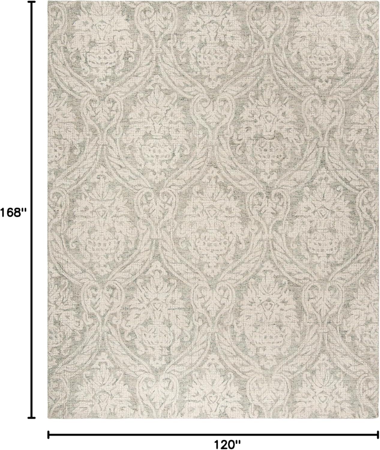 Rosemarie Abstract Handmade Tufted Wool Gray/Ivory Area Rug