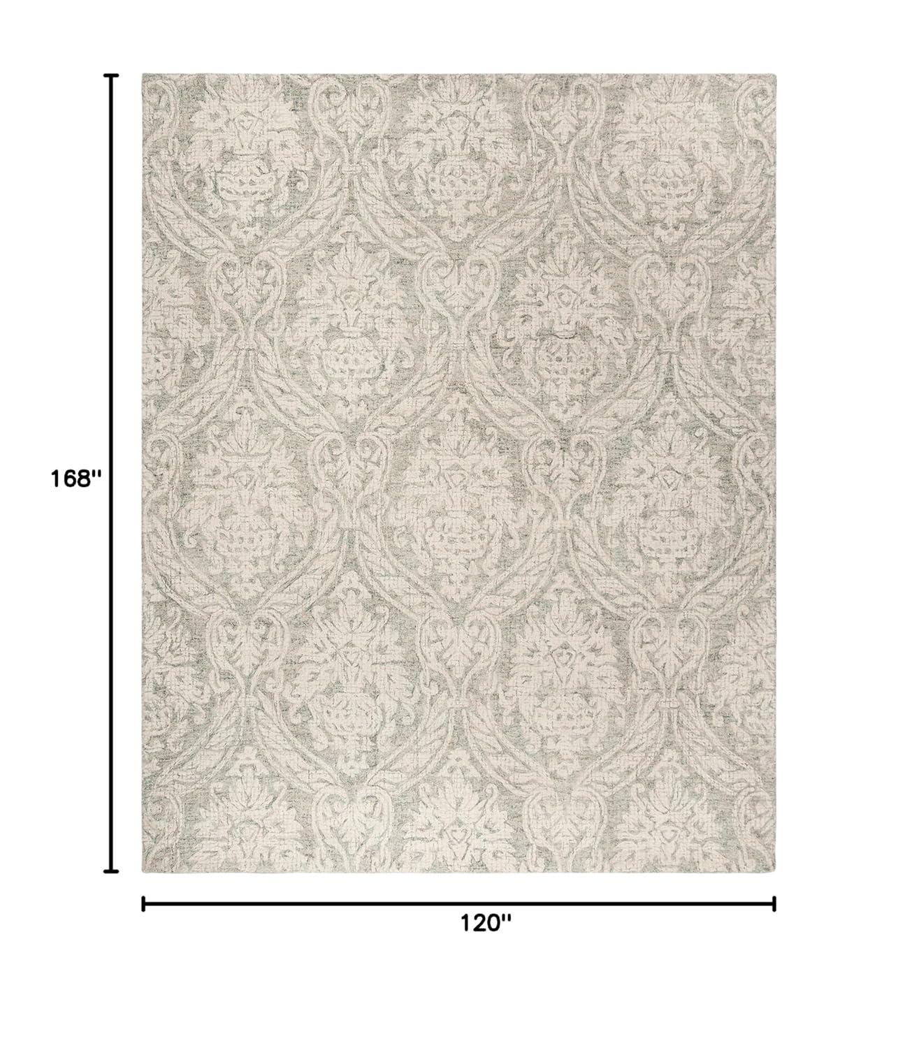Rosemarie Abstract Handmade Tufted Wool Gray/Ivory Area Rug