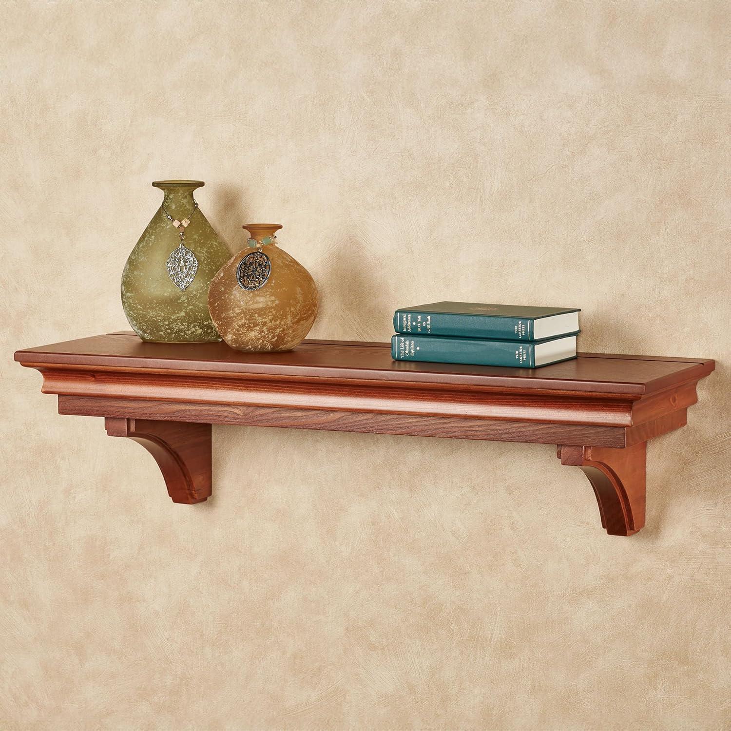 Easton Windsor Oak Wooden Wall Display Shelf with Brackets