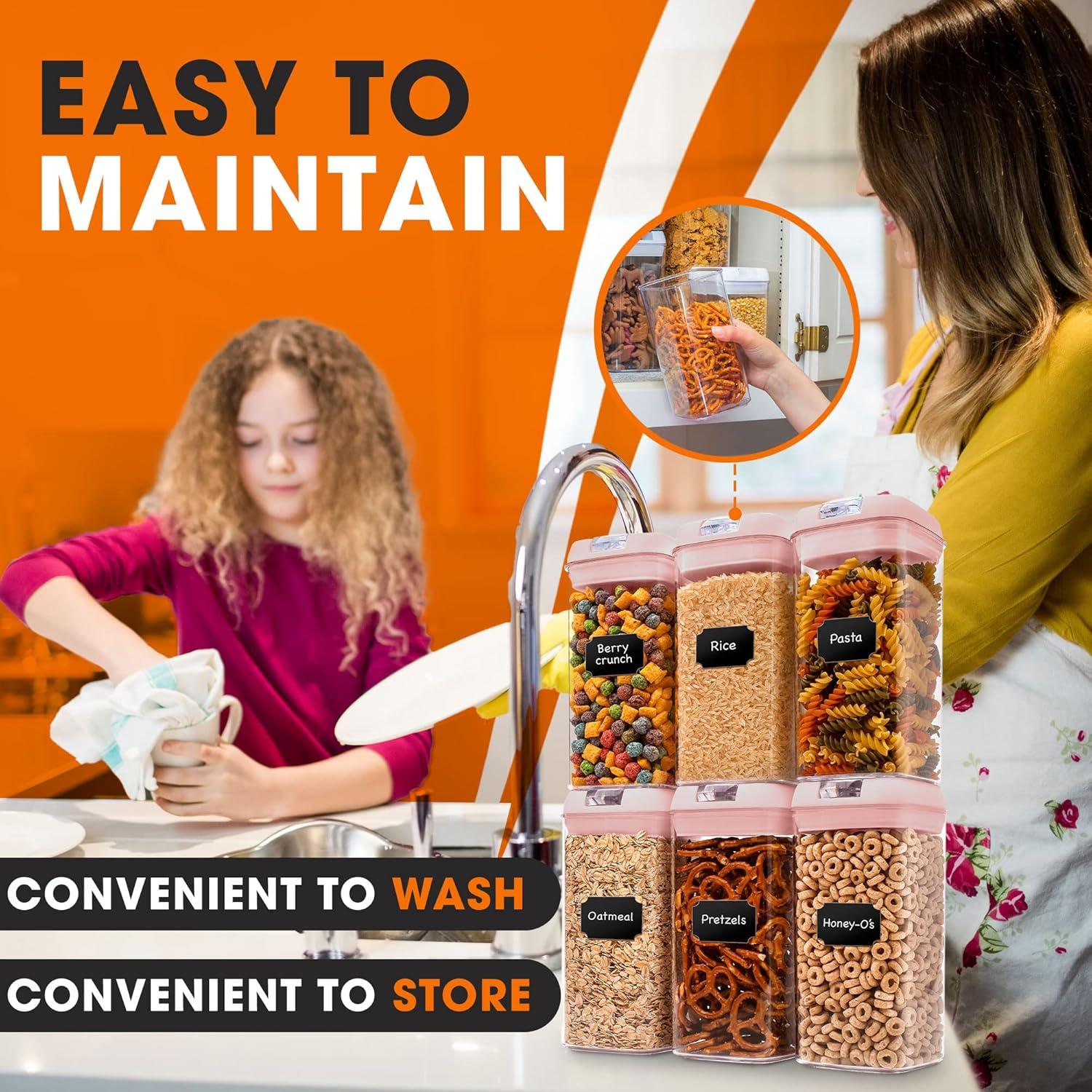 Cheer Collection Cheer Collection Food Storage - Set of 6 Containers and 6 Lids (Set of 6)