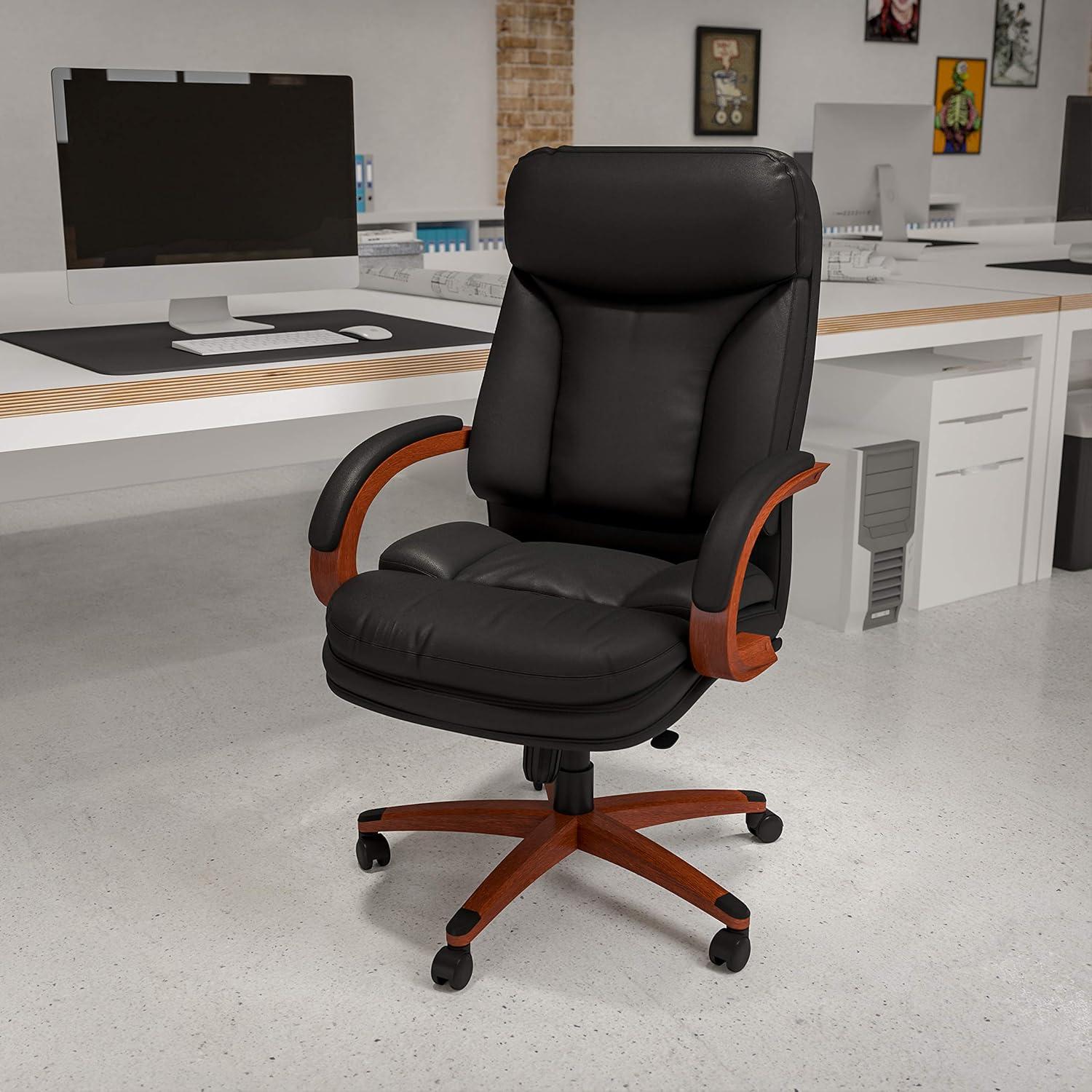 Flash Furniture High Back LeatherSoft Executive Swivel Ergonomic Office Chair with Synchro-Tilt Mechanism