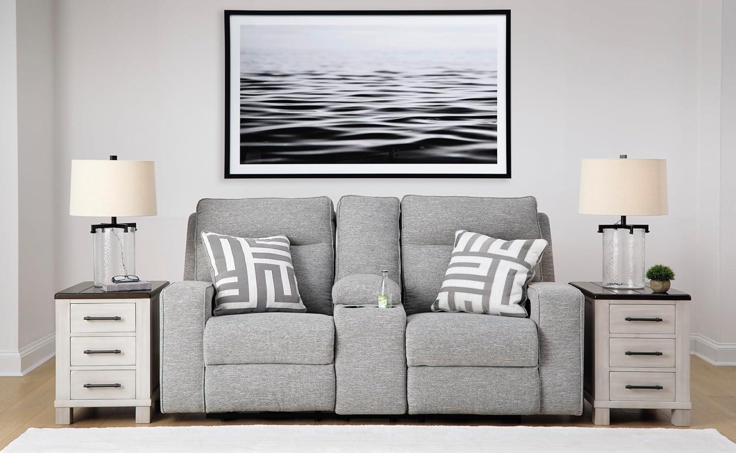 Signature Design by Ashley Biscoe Pewter Power Reclining Loveseat