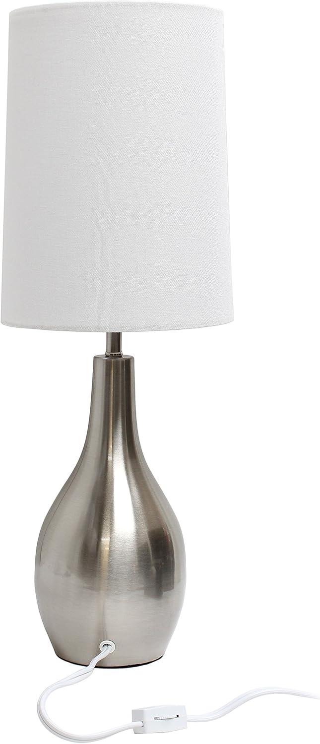 1 Light Tear Drop Table Lamp Gold - Simple Designs: Bedside, No Assembly Required, UL Listed, Cotton Shade