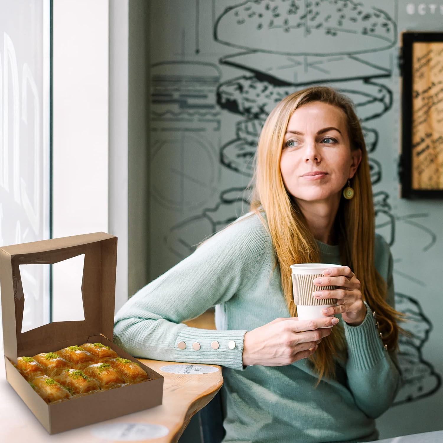 MT Products Pie Boxes - 9" x 9" x 2.5" Brown Bakery Boxes - Pack of 15