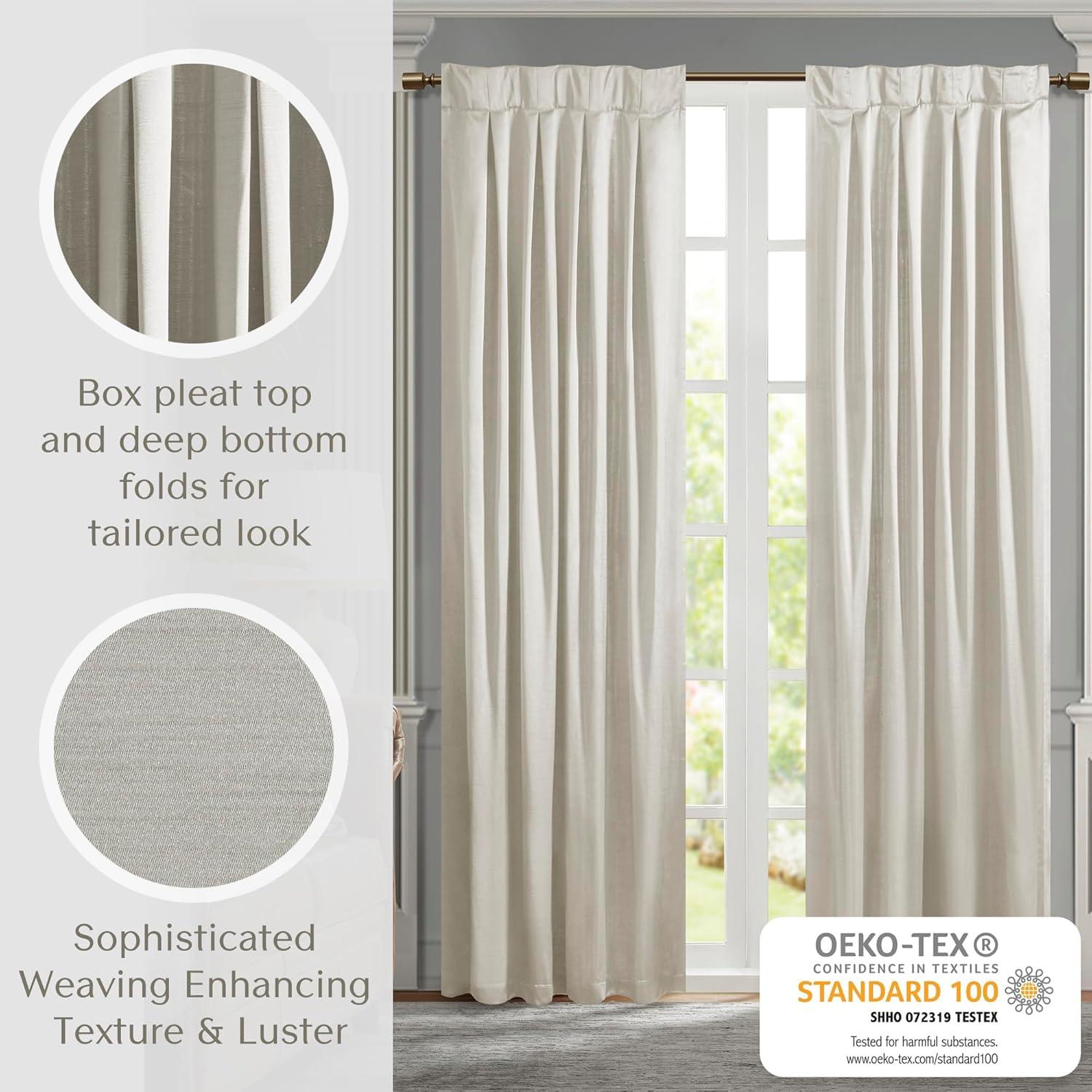 Croscill Avignon Pleat Curtain Panel with Tieback (Single) in White 52x84"
