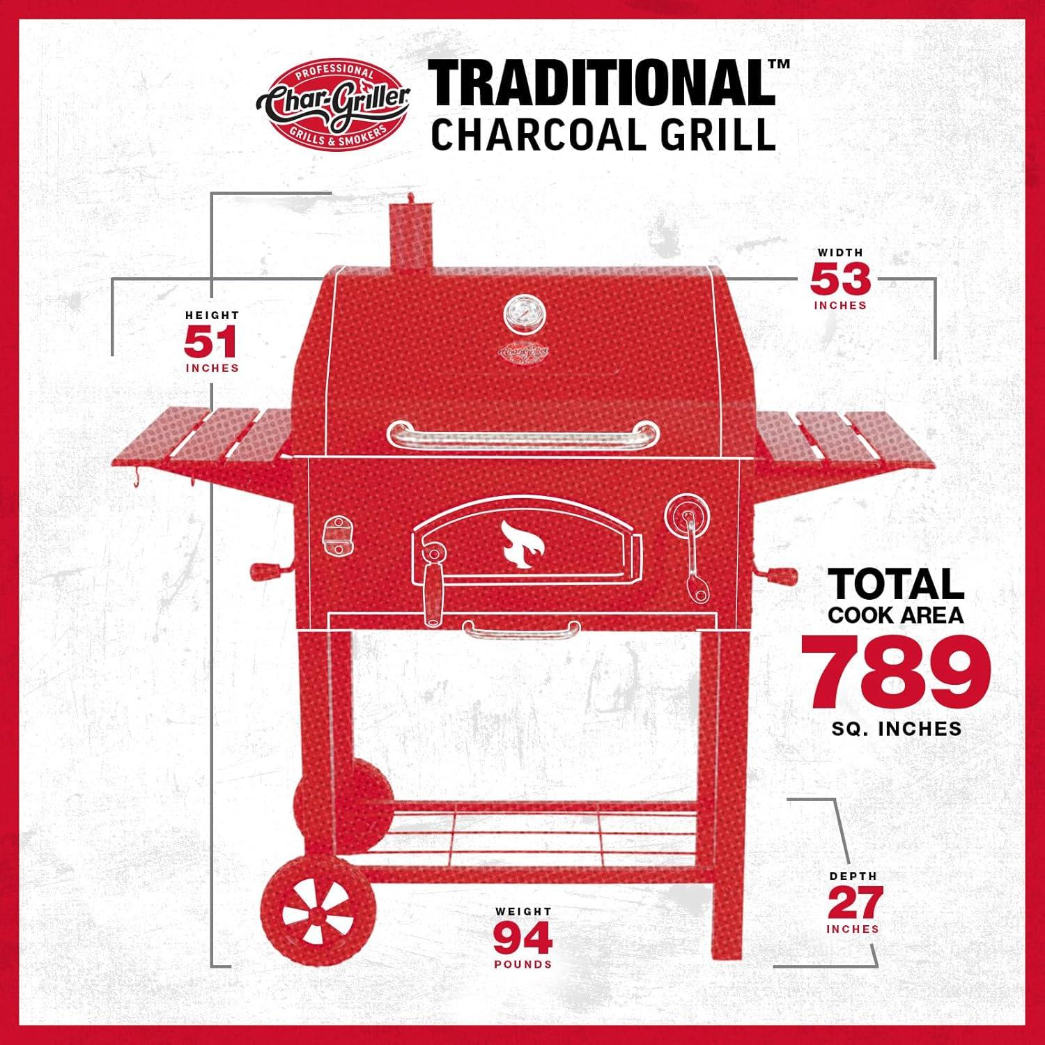 Char-Griller 54'' W Barrel Charcoal Grill