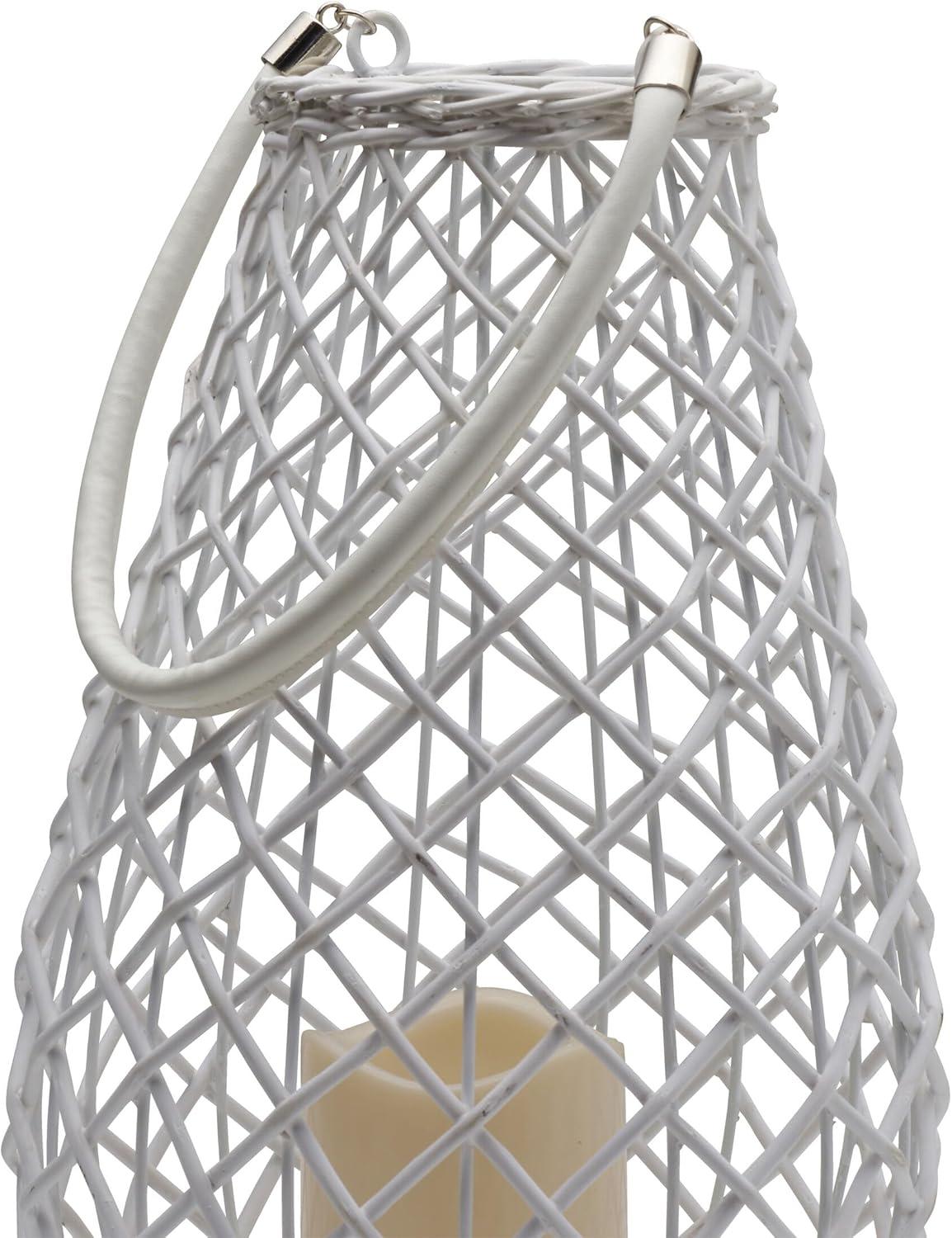 13.5'' H Wicker Tabletop Lantern with Candle Included