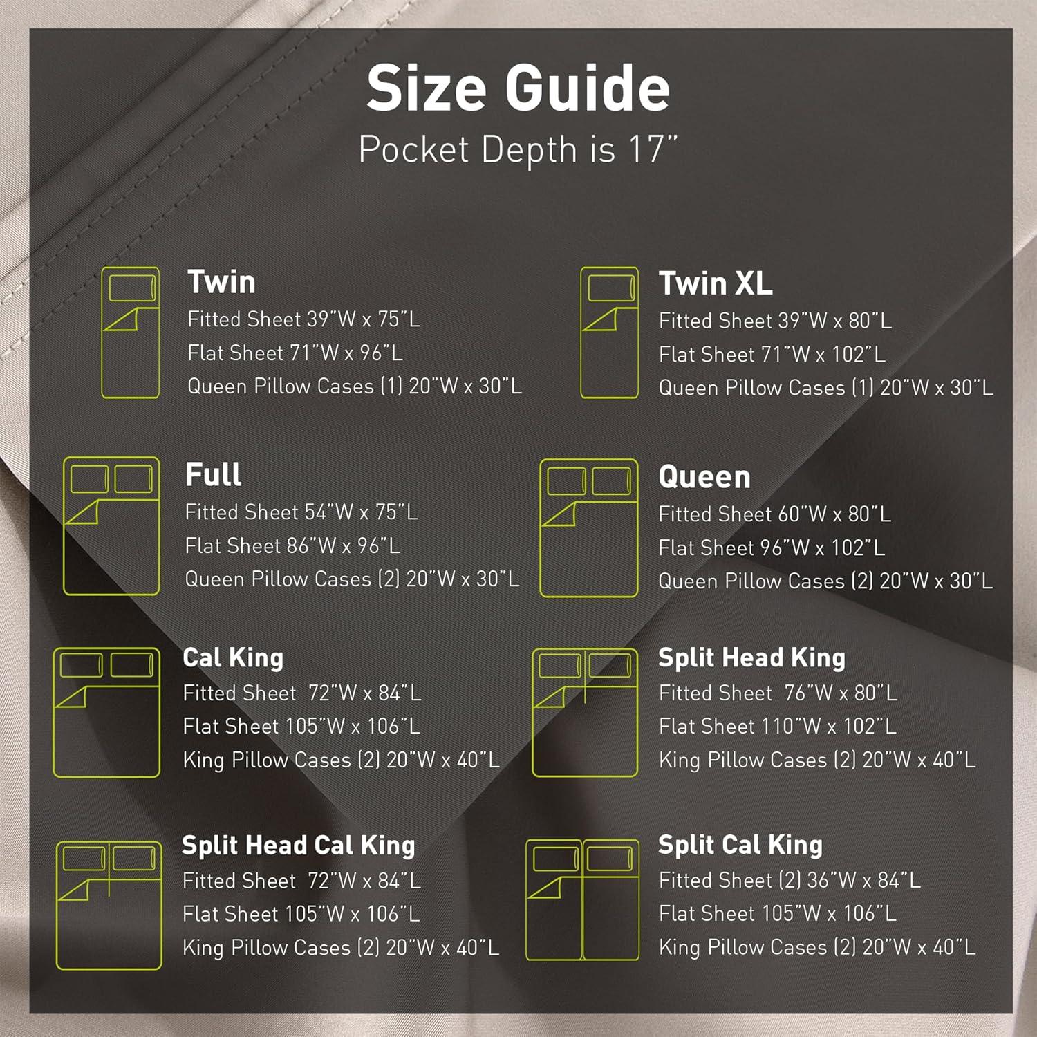 Bedgear Split Head Queen Hyper Cotton Sheet Set Medium Beige: Rayon Bamboo Blend, Moisture-Wicking, Climate Control Treatment