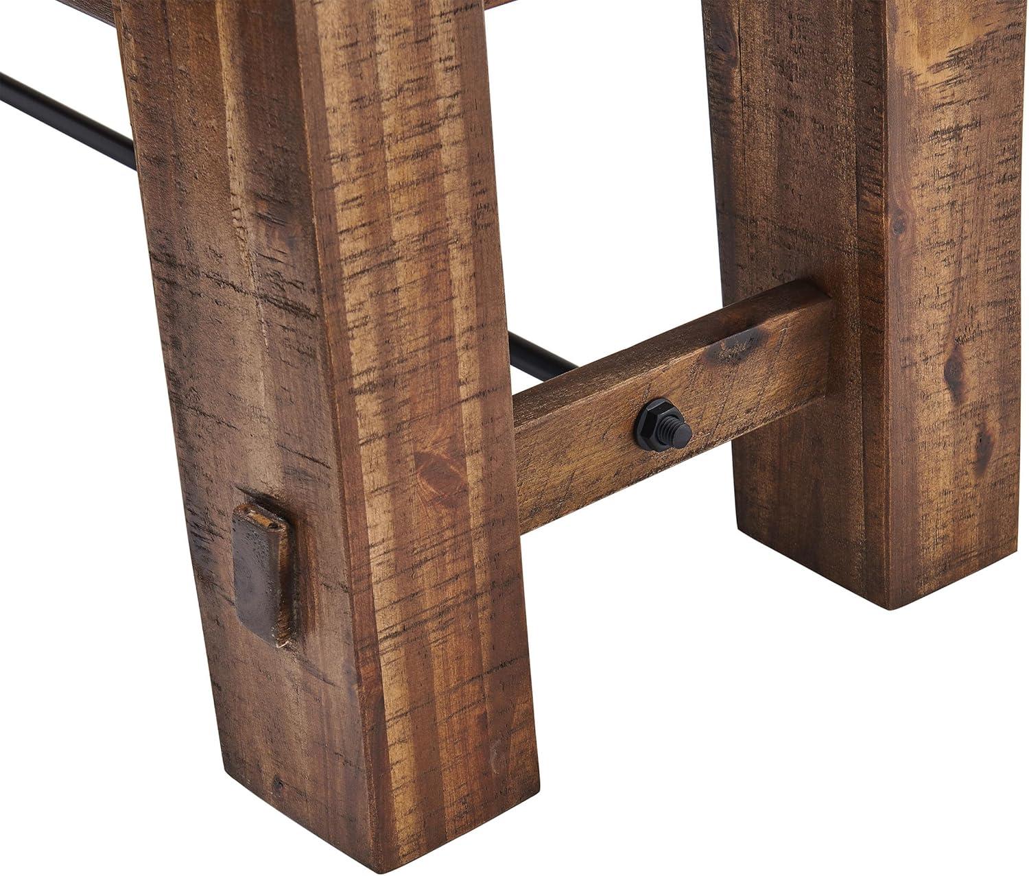 Durango Wood Entryway/Dining Bench Dark Brown - Alaterre Furniture: Industrial Accent, 60" Long