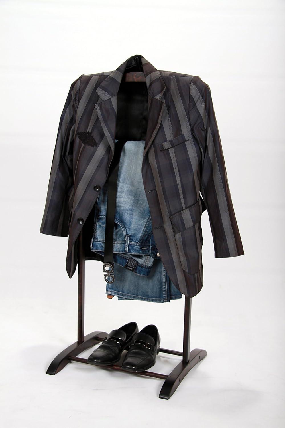 Deluxe Hardwood Clothes Valet Stand (Red Mahogany)