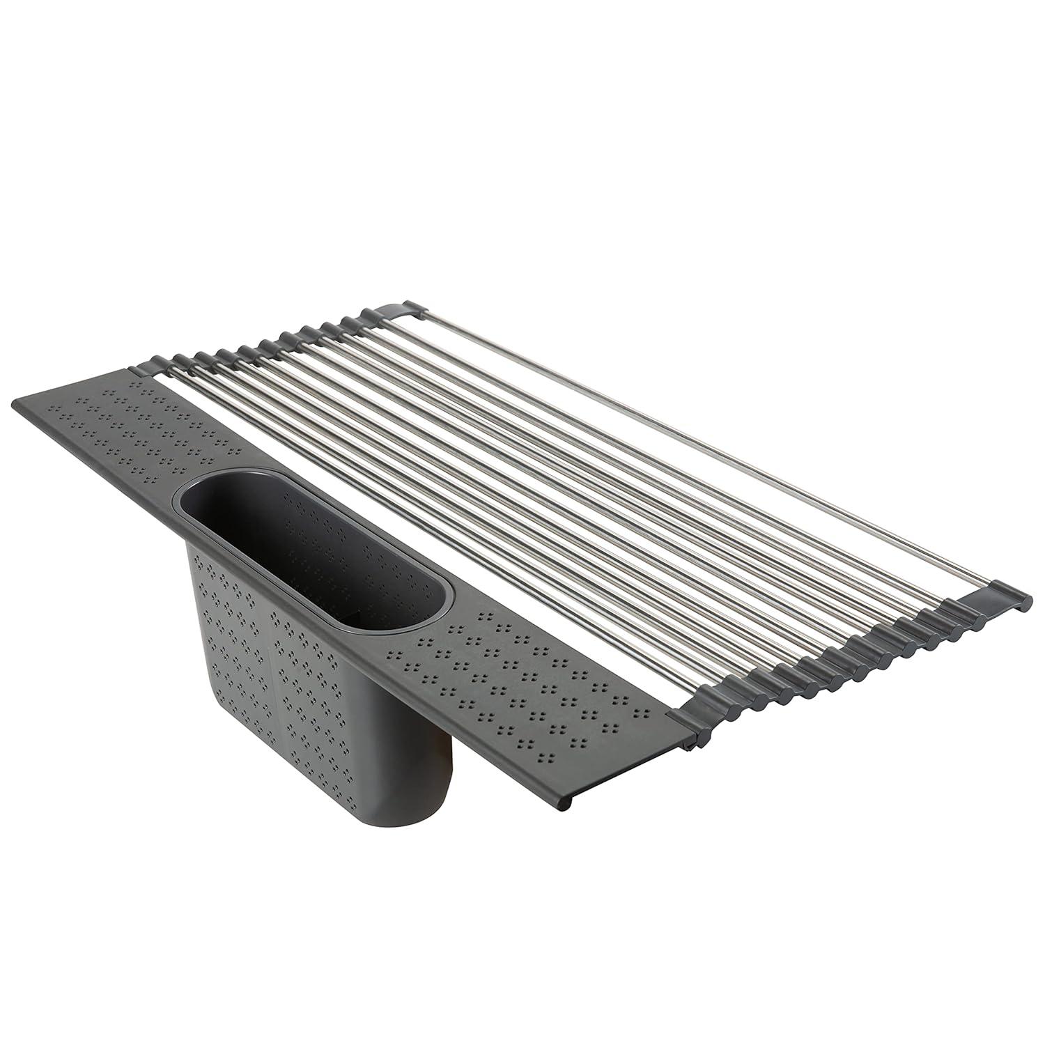 Kitchen Details Adjustable Stainless Steel Over The Sink Dish Rack