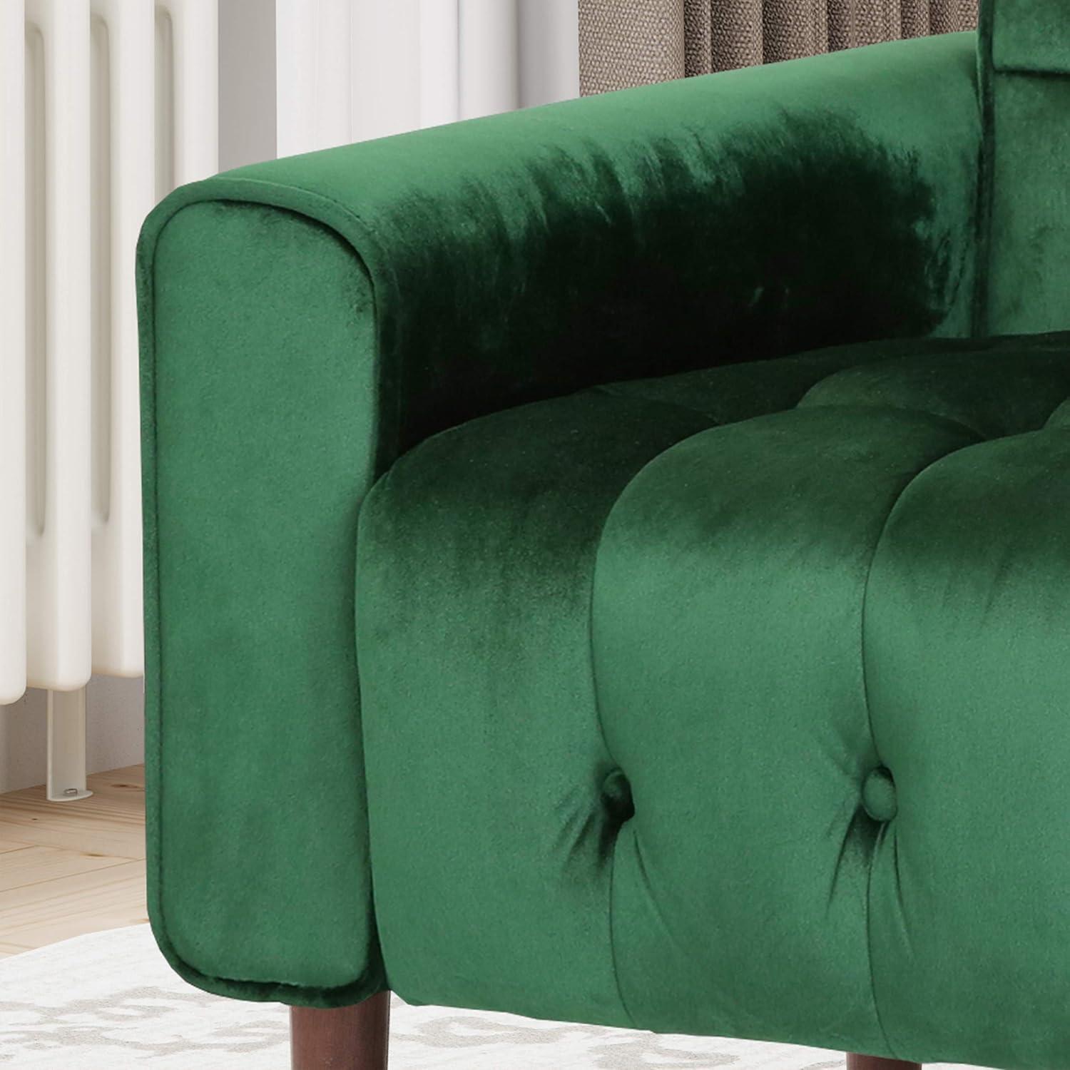 Bourchier Modern Glam Velvet Armchair Green - Christopher Knight Home: Upholstered Polyester, Plywood Frame