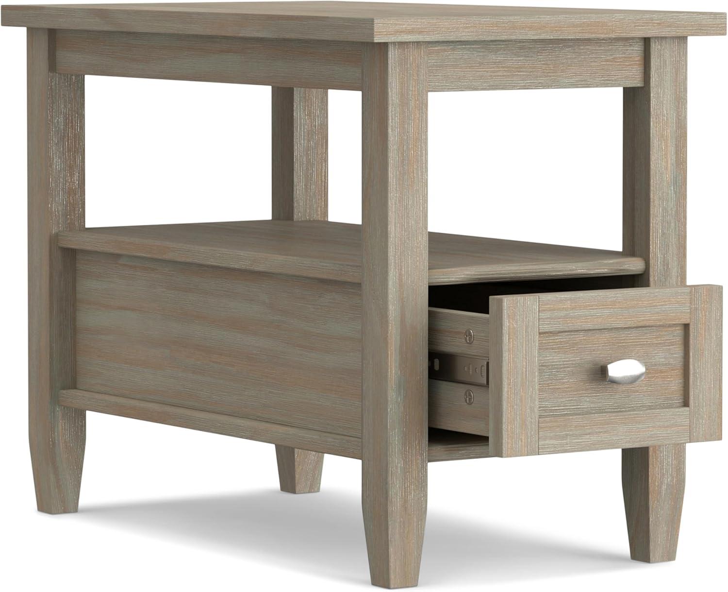 Warm Shaker Solid Wood End Table with Storage