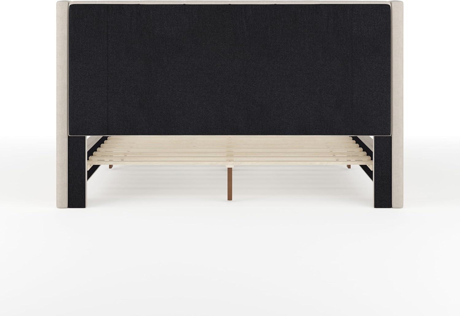 Martha Stewart Martha Stewart Britta Upholstered Platform Bed With Piped Detail Headboard