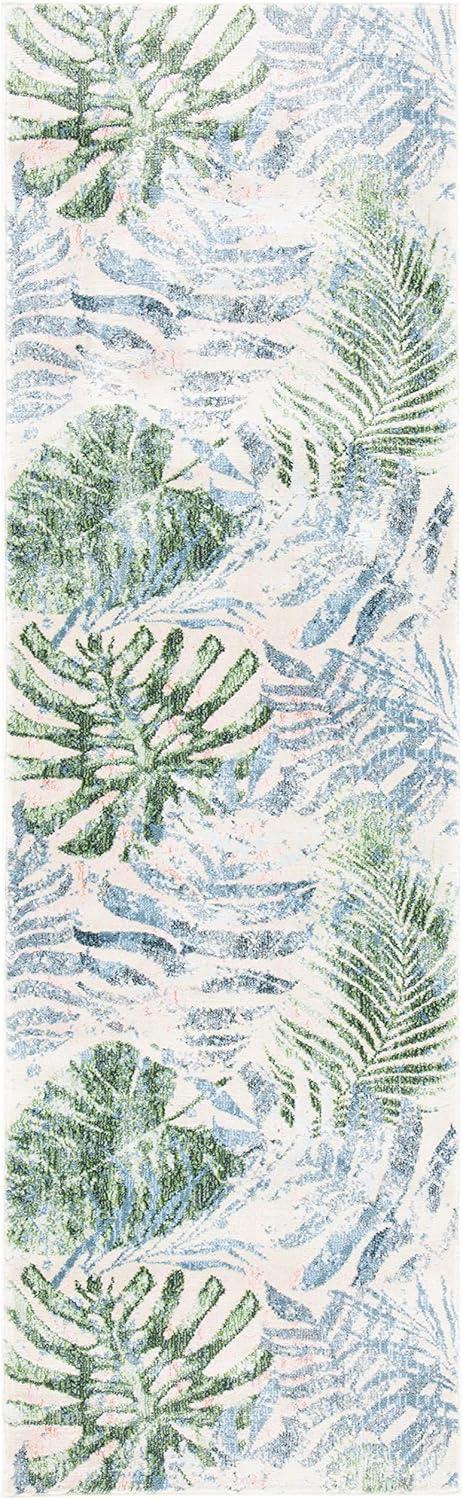 Lillian LLN382 Power Loomed Area Rug - Green/Blue - 5'3"x7'7" - Safavieh.