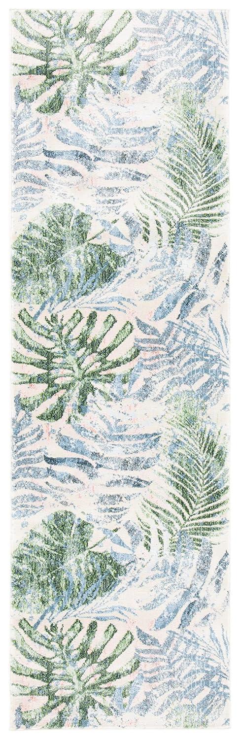 Lillian LLN382 Power Loomed Area Rug - Green/Blue - 5'3"x7'7" - Safavieh.