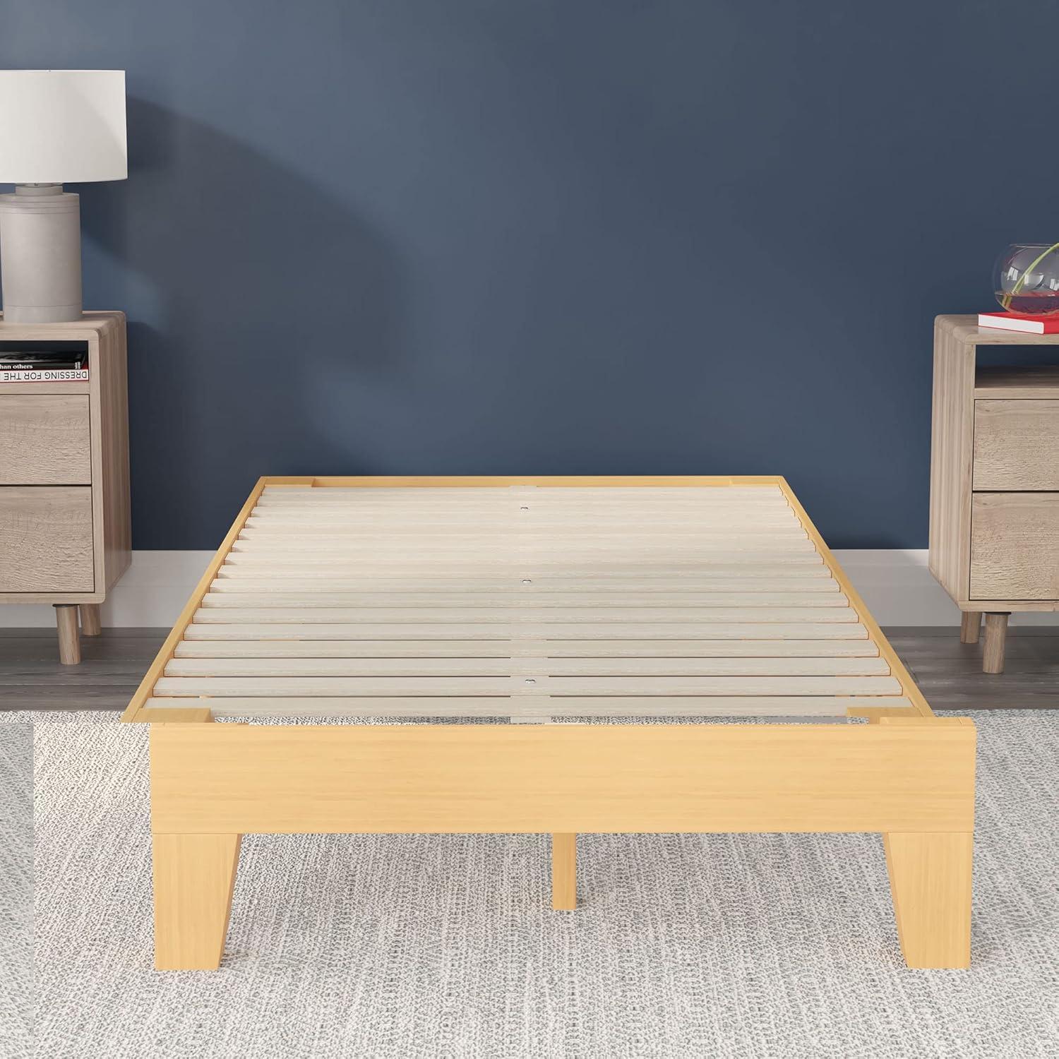 Flash Furniture Evelyn Solid Wood Platform Bed with Wooden Support Slats, No Box Spring Required