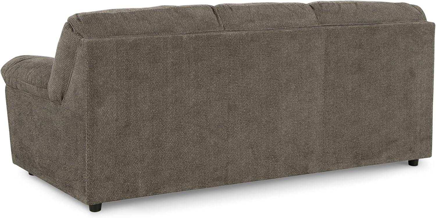 Brown Herringbone Fabric Sleeper Sofa with Flared Arms