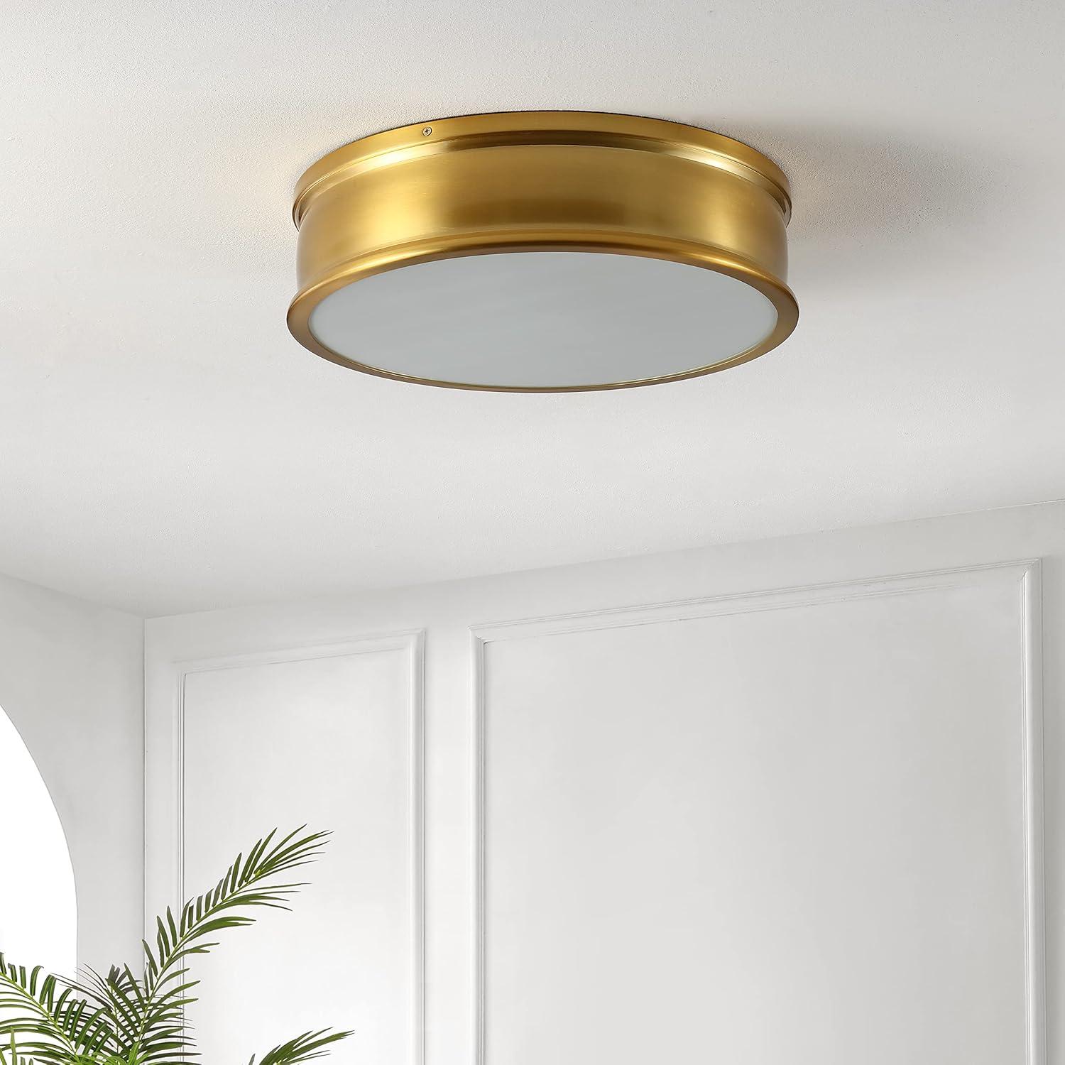 Adria 3 Light 16.5" Flush Mount - FLU4080 - Brass - Safavieh