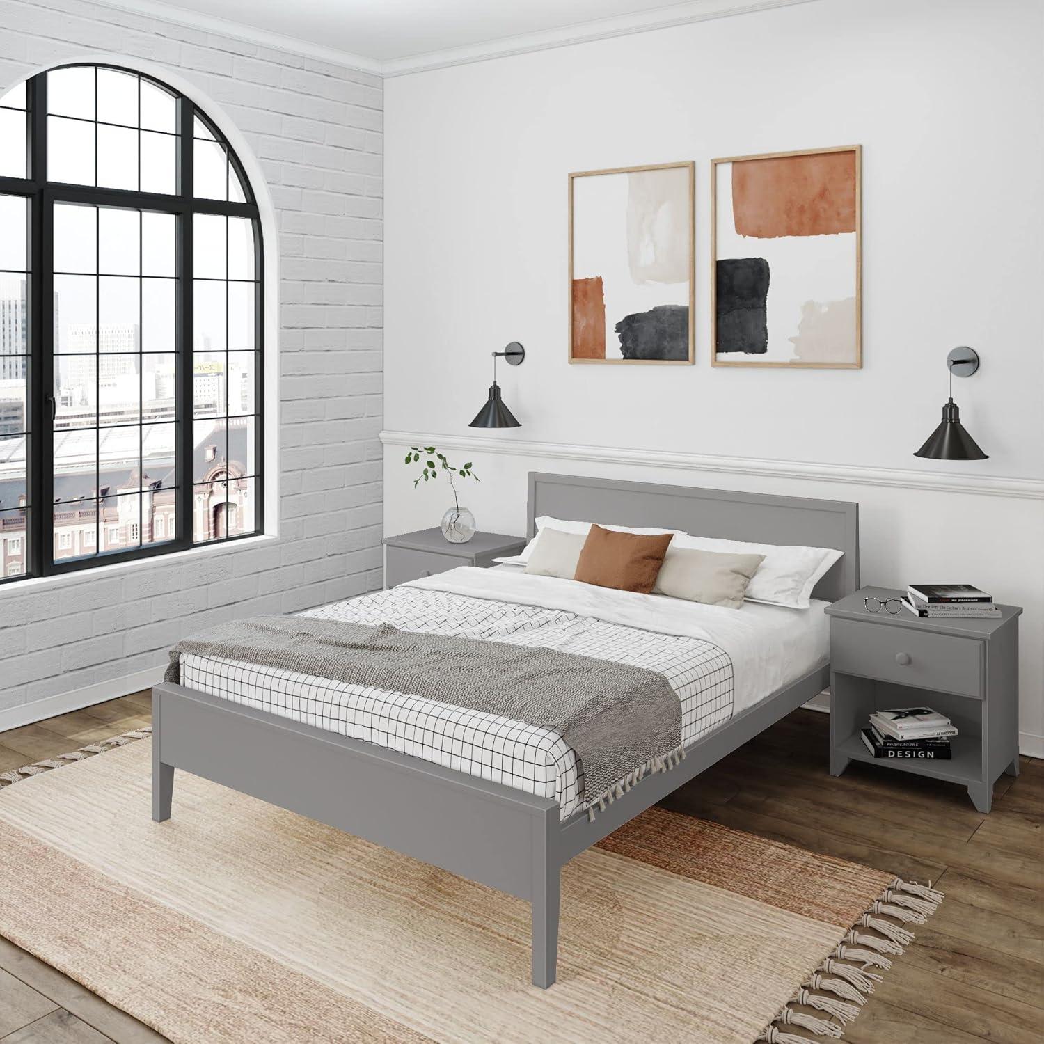 Plank+Beam Solid Wood Queen Bed Frame with Headboard, Modern Platform Bed for Adults
