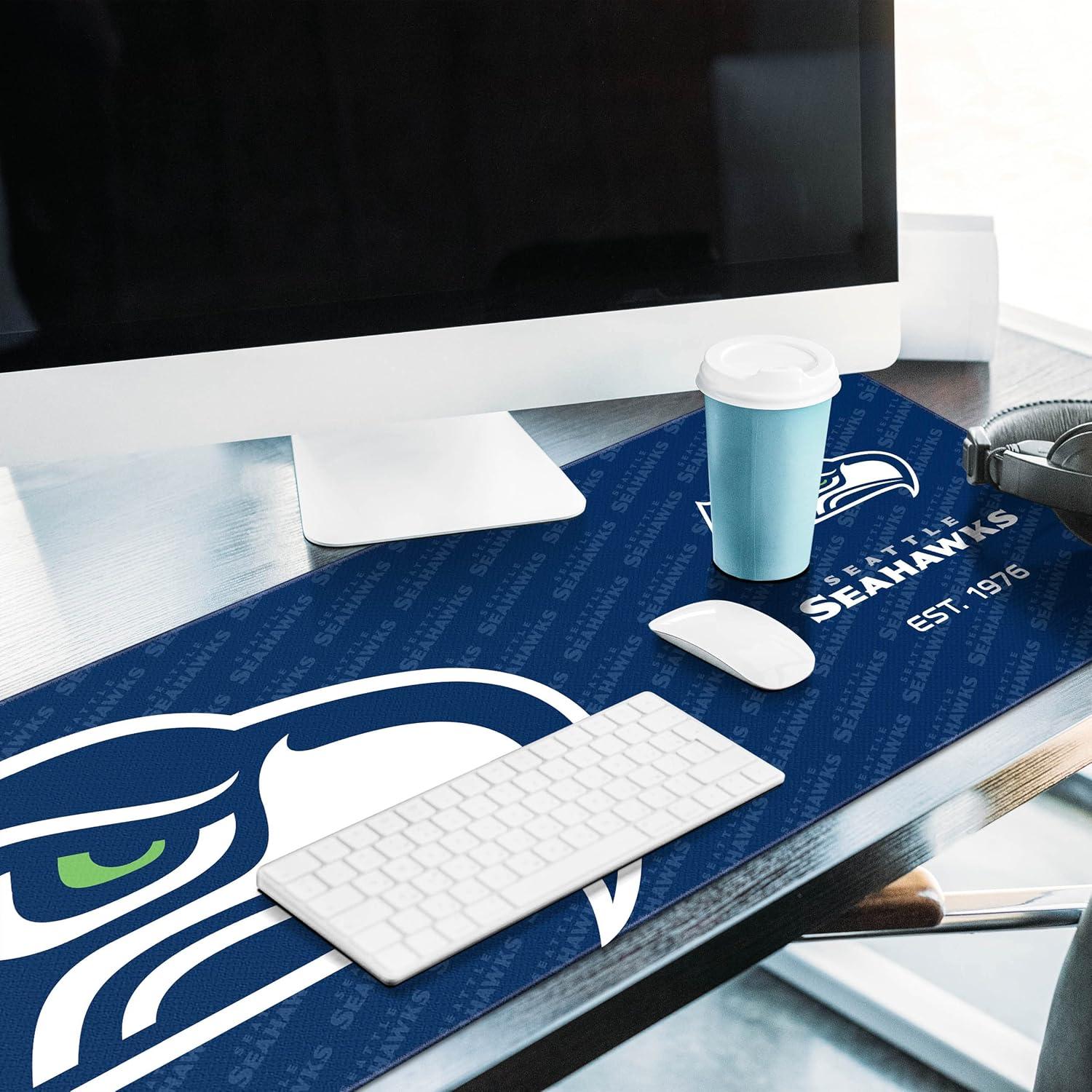 NFL Seattle Seahawks Logo Series 31.5" x 12" Desk Pad: Polypropylene Desk Protector