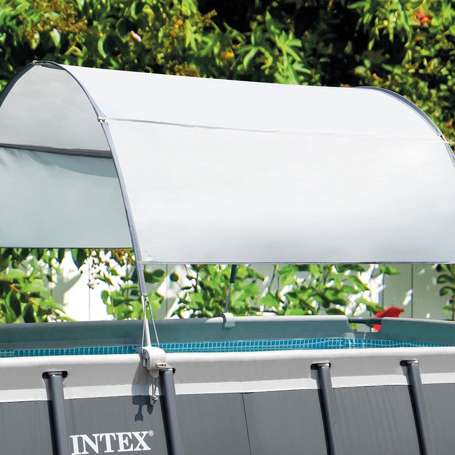 Intex Ultra XTR Frame Protective Sun Canopy Swimming Pool, Gray, 24' x 12' x 52"