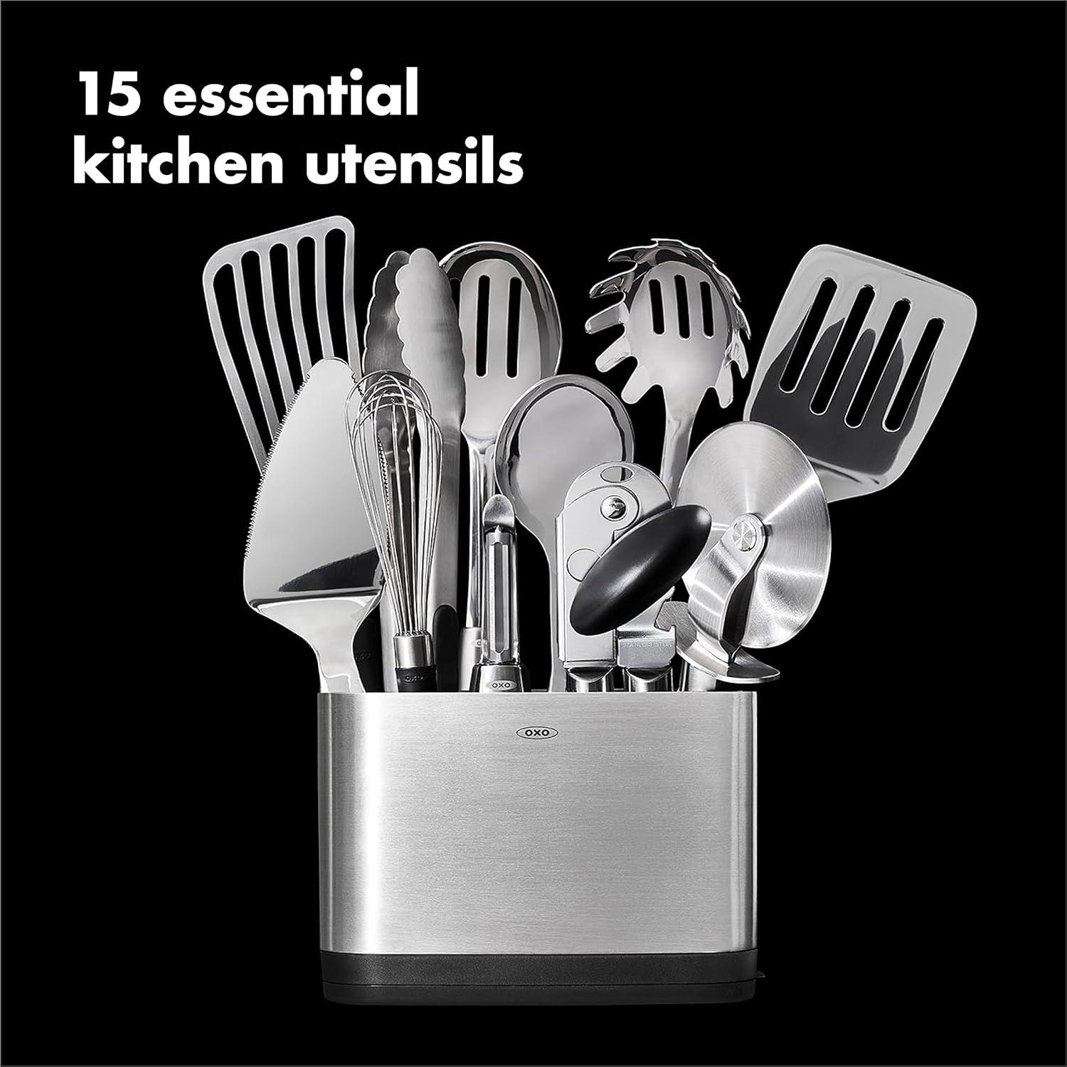 OXO ® Steel 15-Piece Stainless Steel Utensil Set