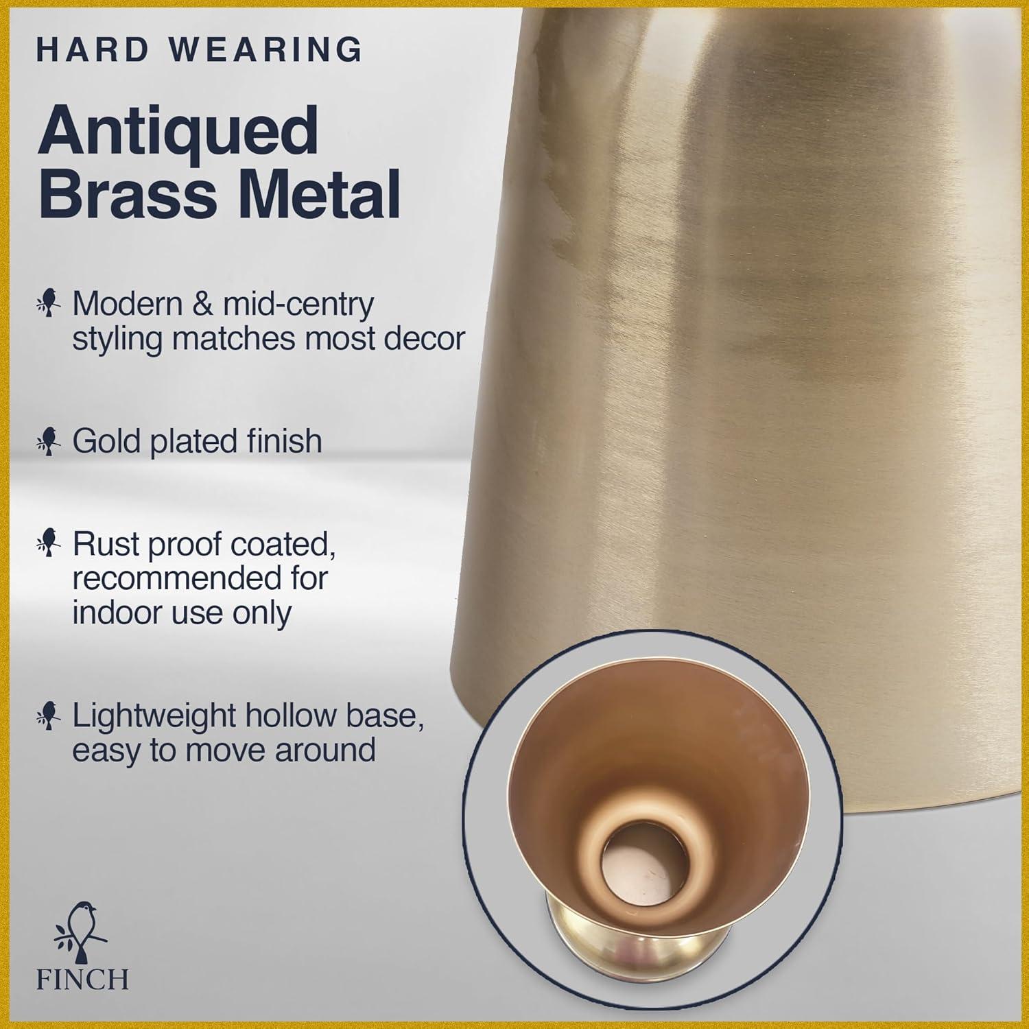 Finch Finch Adler Rothko Accent Side Table, Granite Top, Brushed Brass or Rose Gold Base, Hourglass Shape