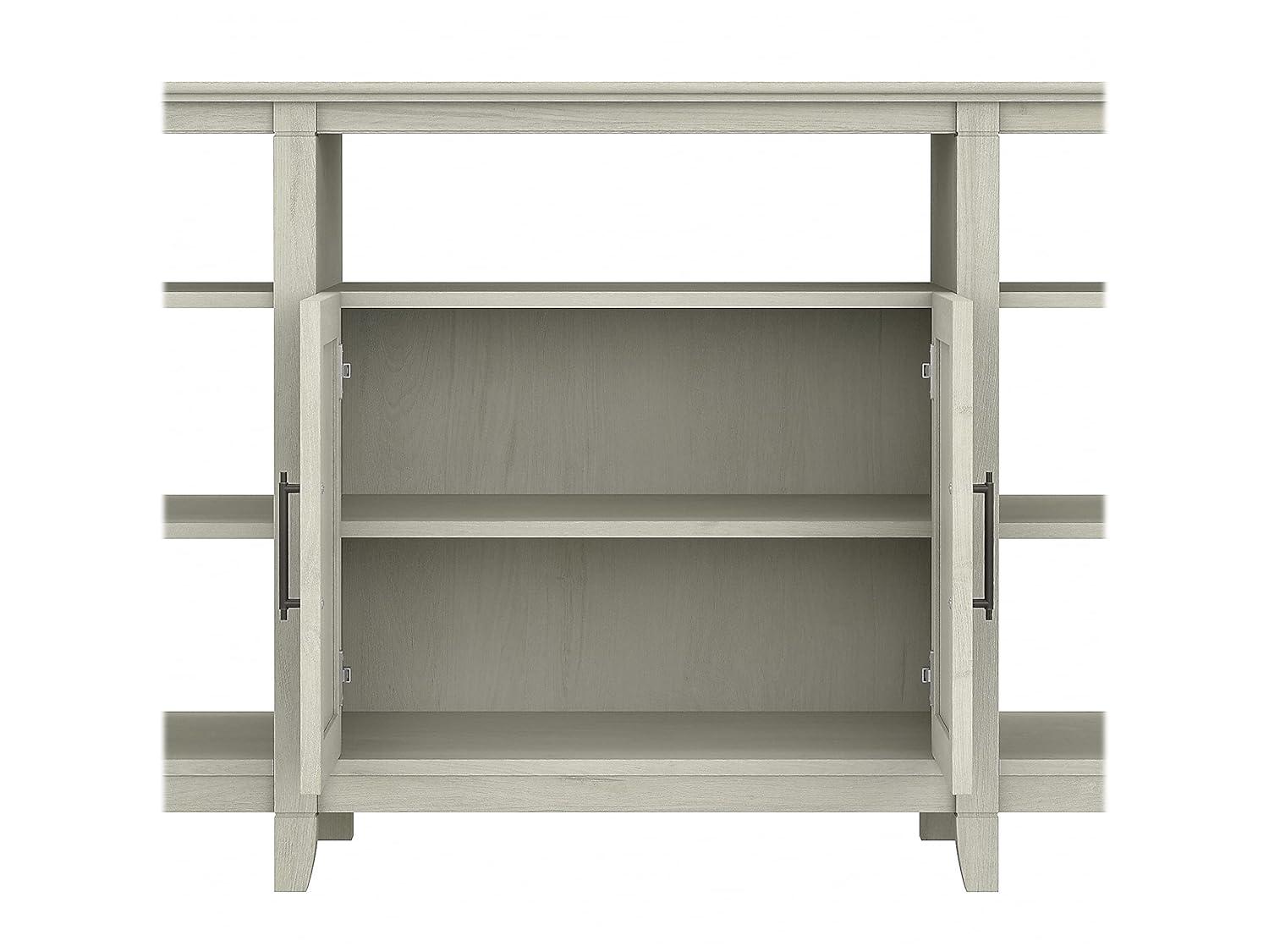 Bush Furniture Key West Tall TV Stand for 65 Inch TV in Linen White Oak