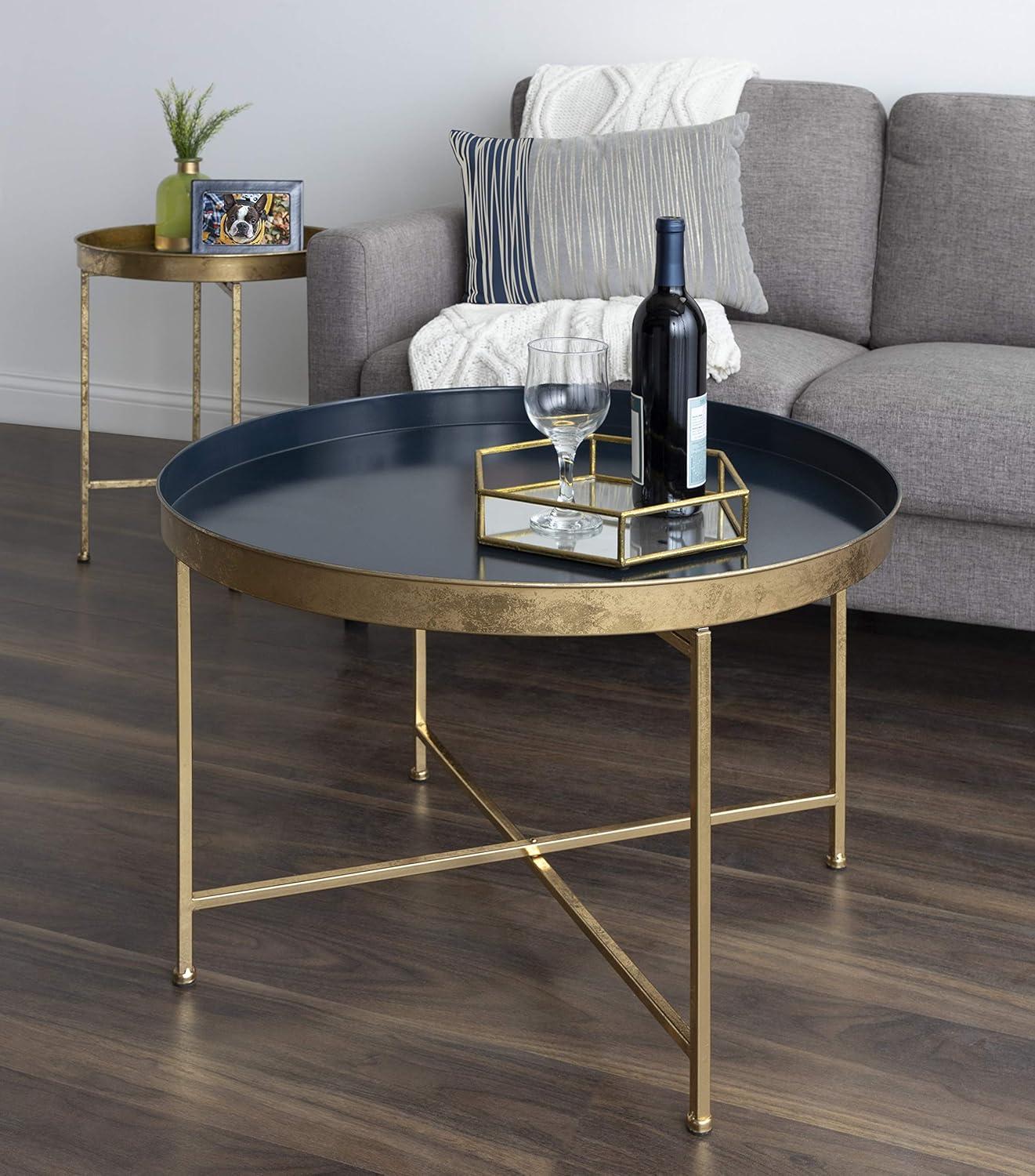 Kate and Laurel Celia Round Metal Coffee Table