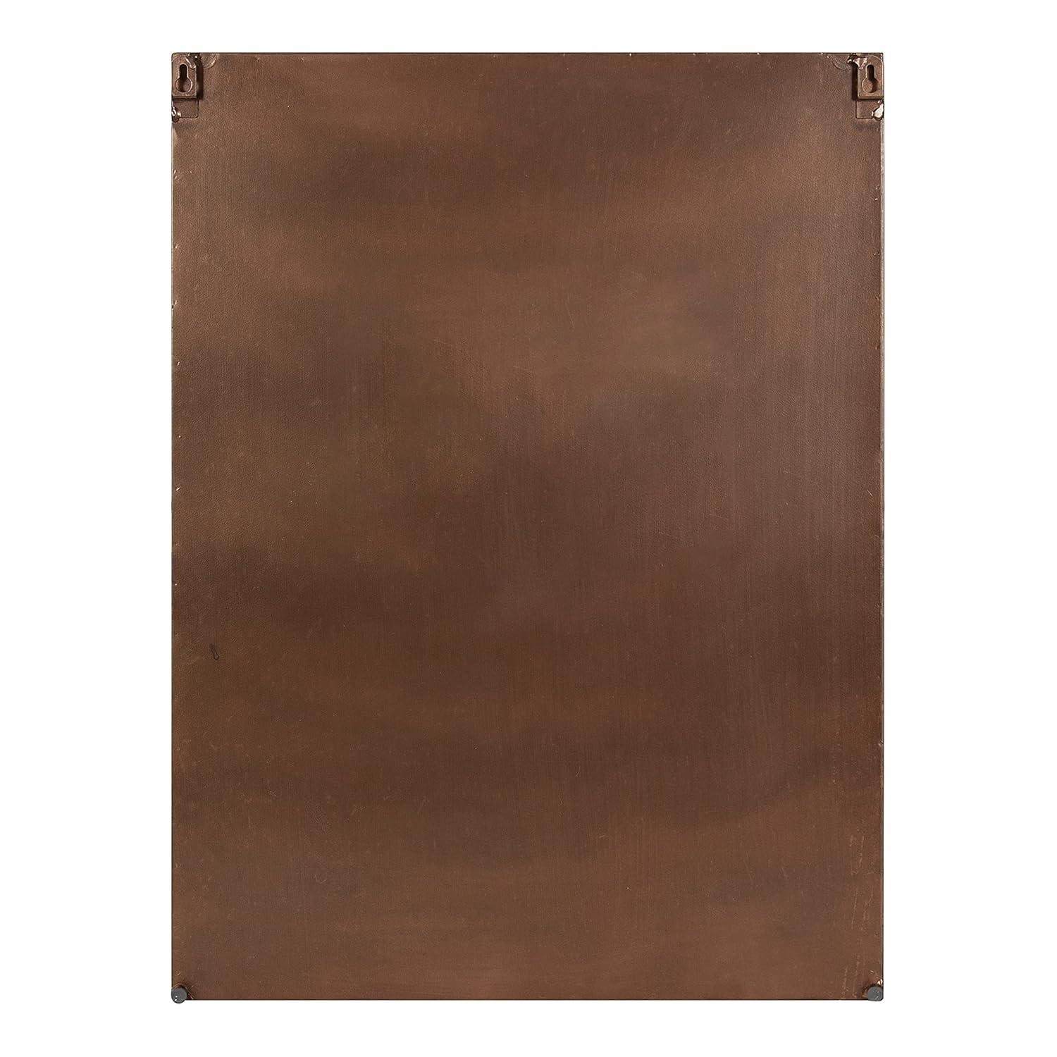 Kate and Laurel Lintz Metal Framed Mirror with Shelf, Bronze 18x24