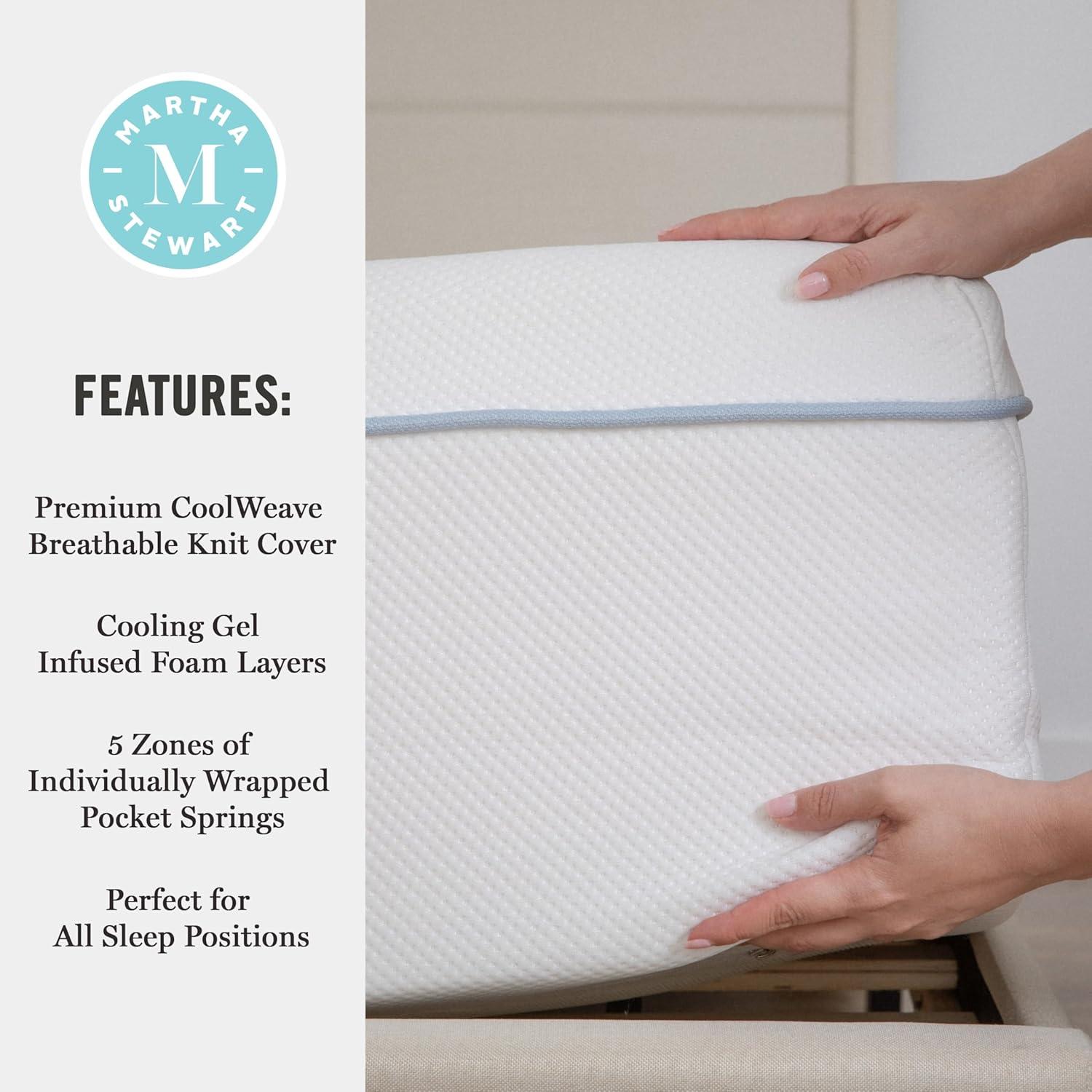 Martha Stewart  Medium-Firm Pocket Spring and Foam Hybrid Dual-Action Cooling Mattress Full - Cushion Firm