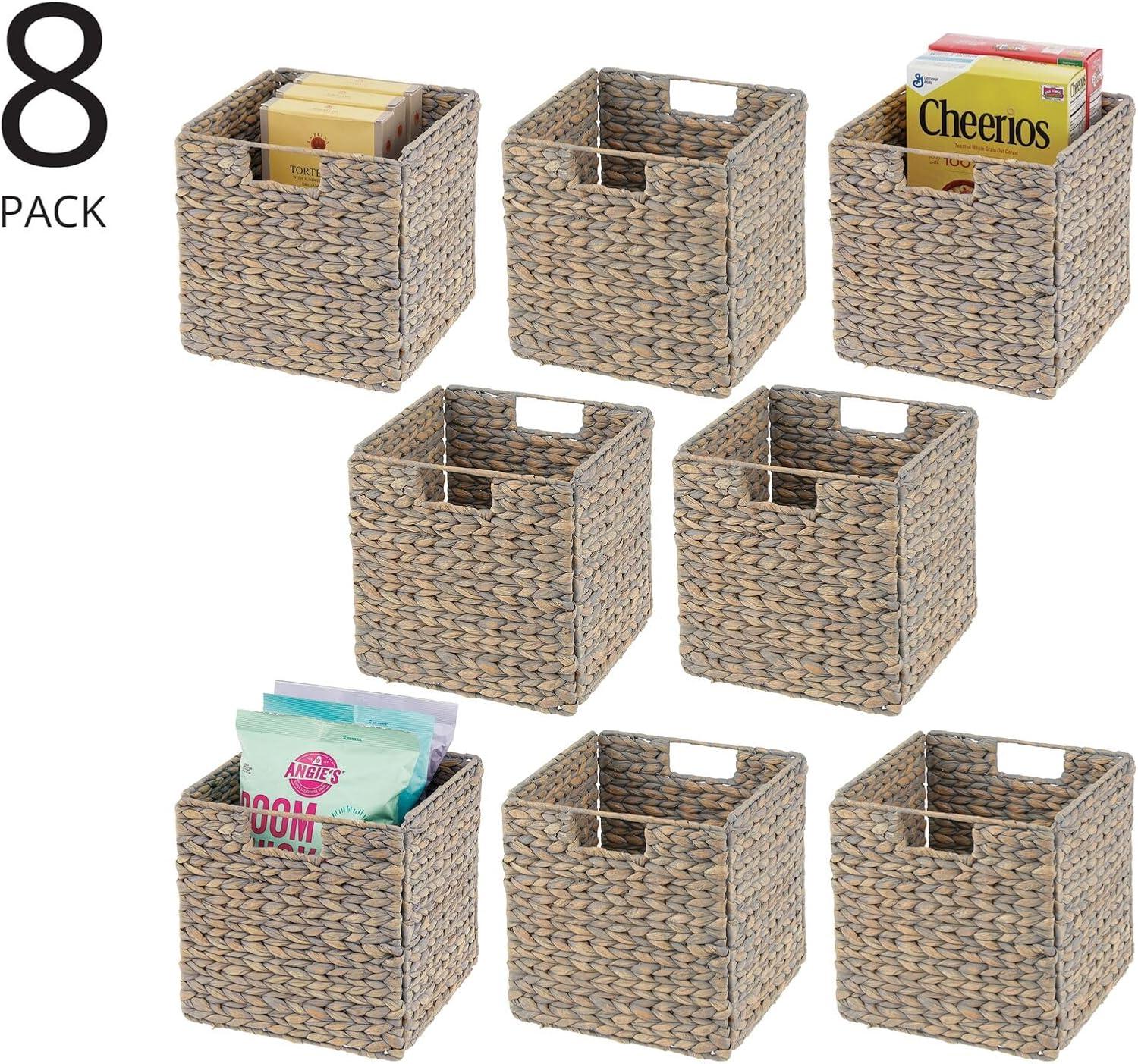 mDesign mDesign Woven Hyacinth Kitchen Storage Organizer Basket Bin