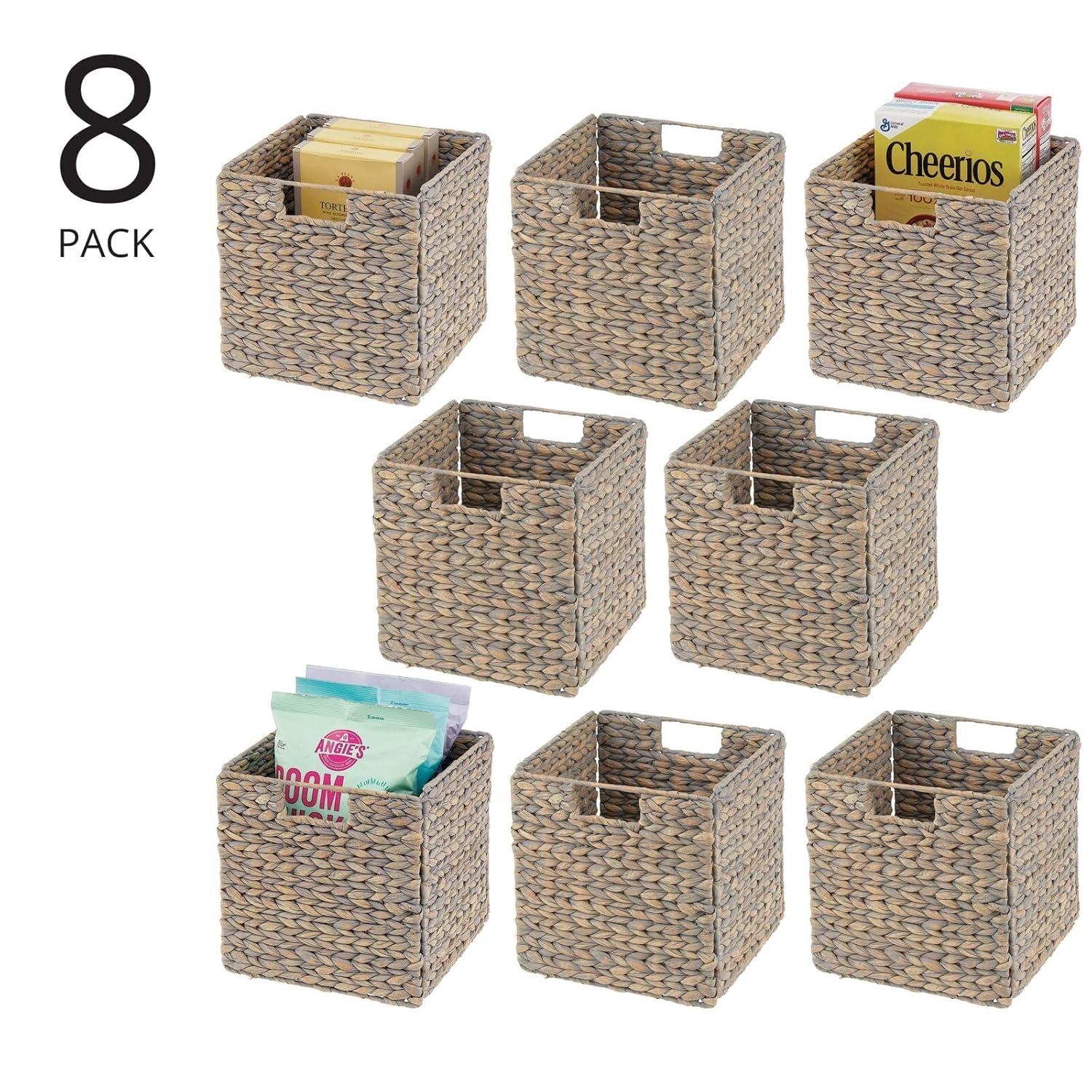 mDesign mDesign Woven Hyacinth Kitchen Storage Organizer Basket Bin