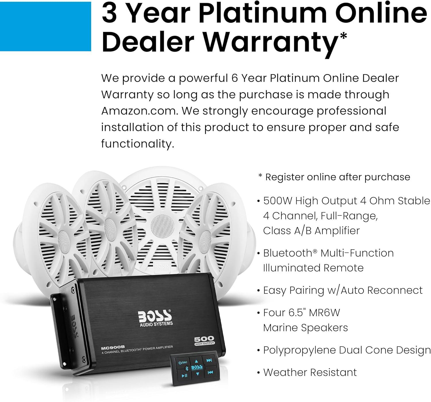 Boss Audio Systems ASK904B.64 Wireless Vehicle Audio Amplifier, Black, 10.24 lbs