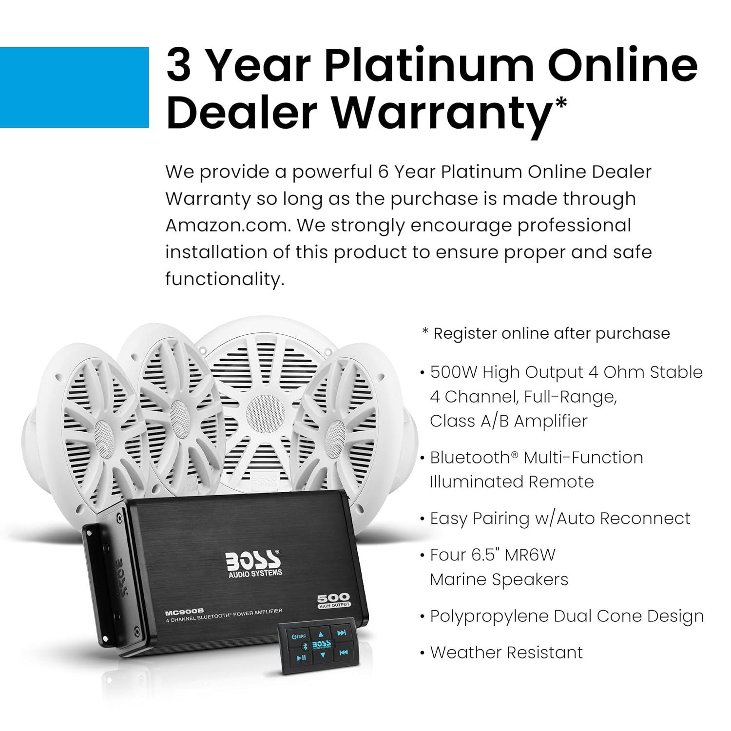 Boss Audio Systems ASK904B.64 Wireless Vehicle Audio Amplifier, Black, 10.24 lbs