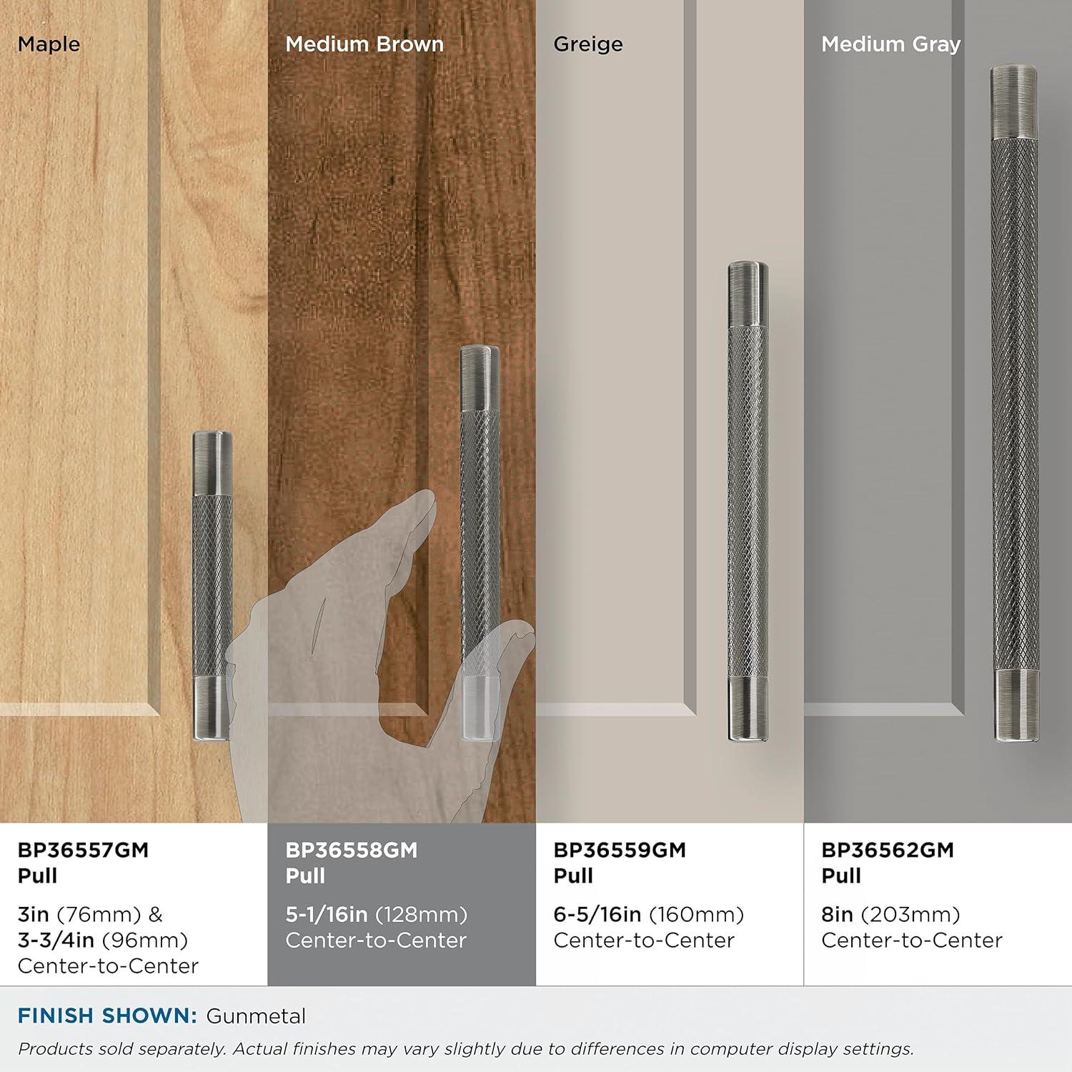 Amerock Bronx 12-5/8 inch (320mm) Center-to-Center Gunmetal Cabinet Pull