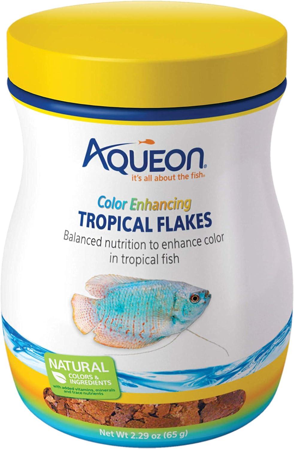 Aqueon Color Enhancing Tropical Flakes Fish Food