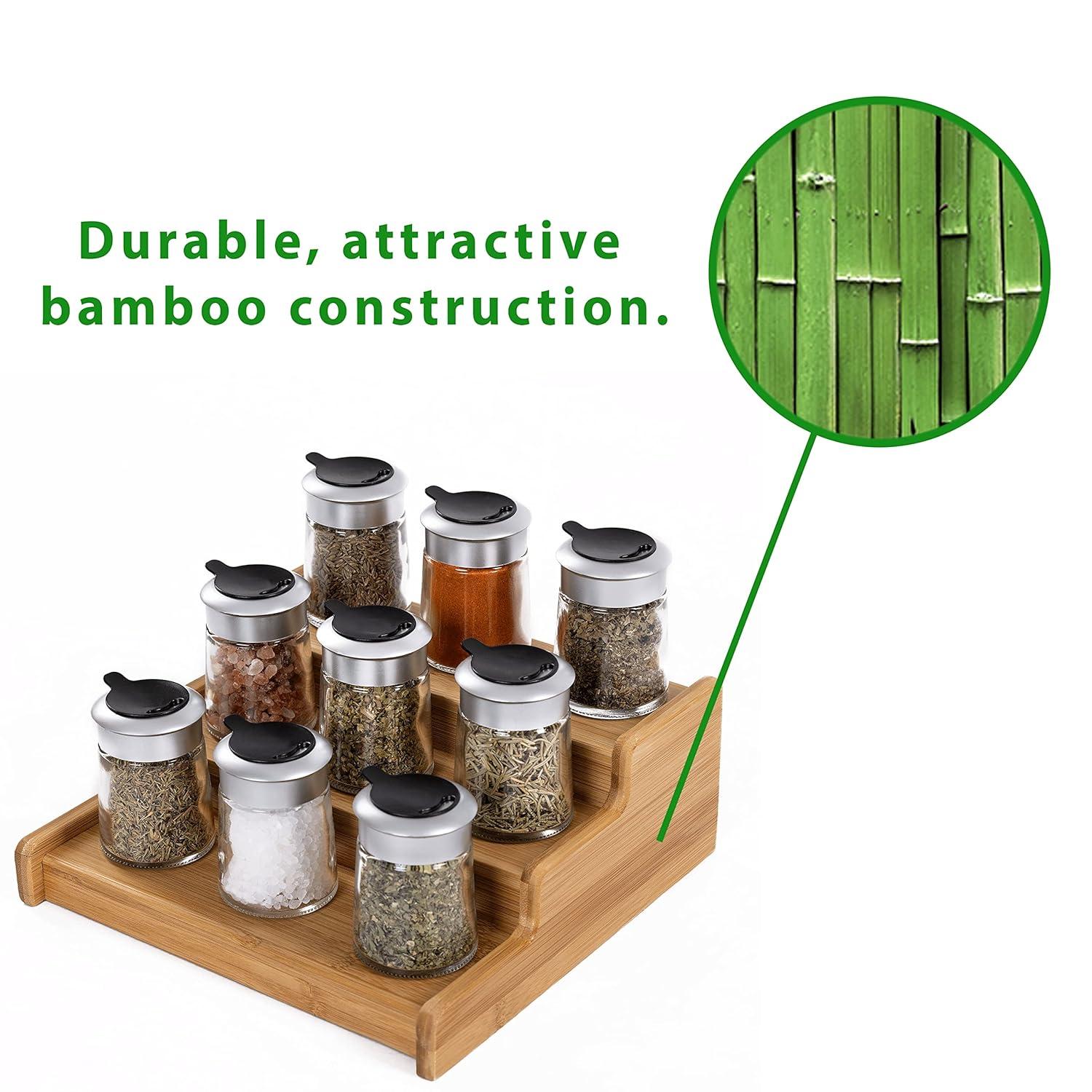 Seville Classics 3-Tier Expandable Bamboo Spice Rack