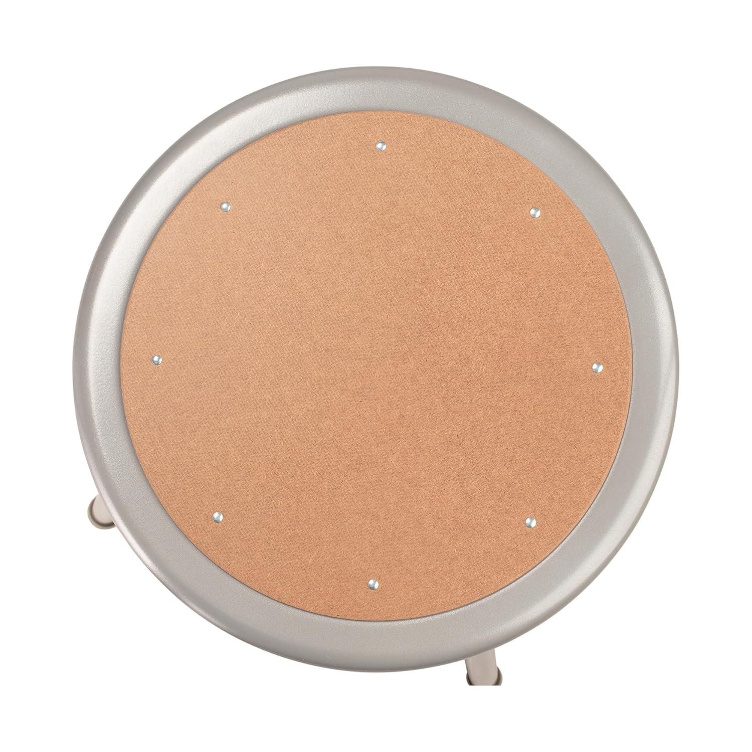 18" High Heavy Duty Grey Steel and Masonite Stool