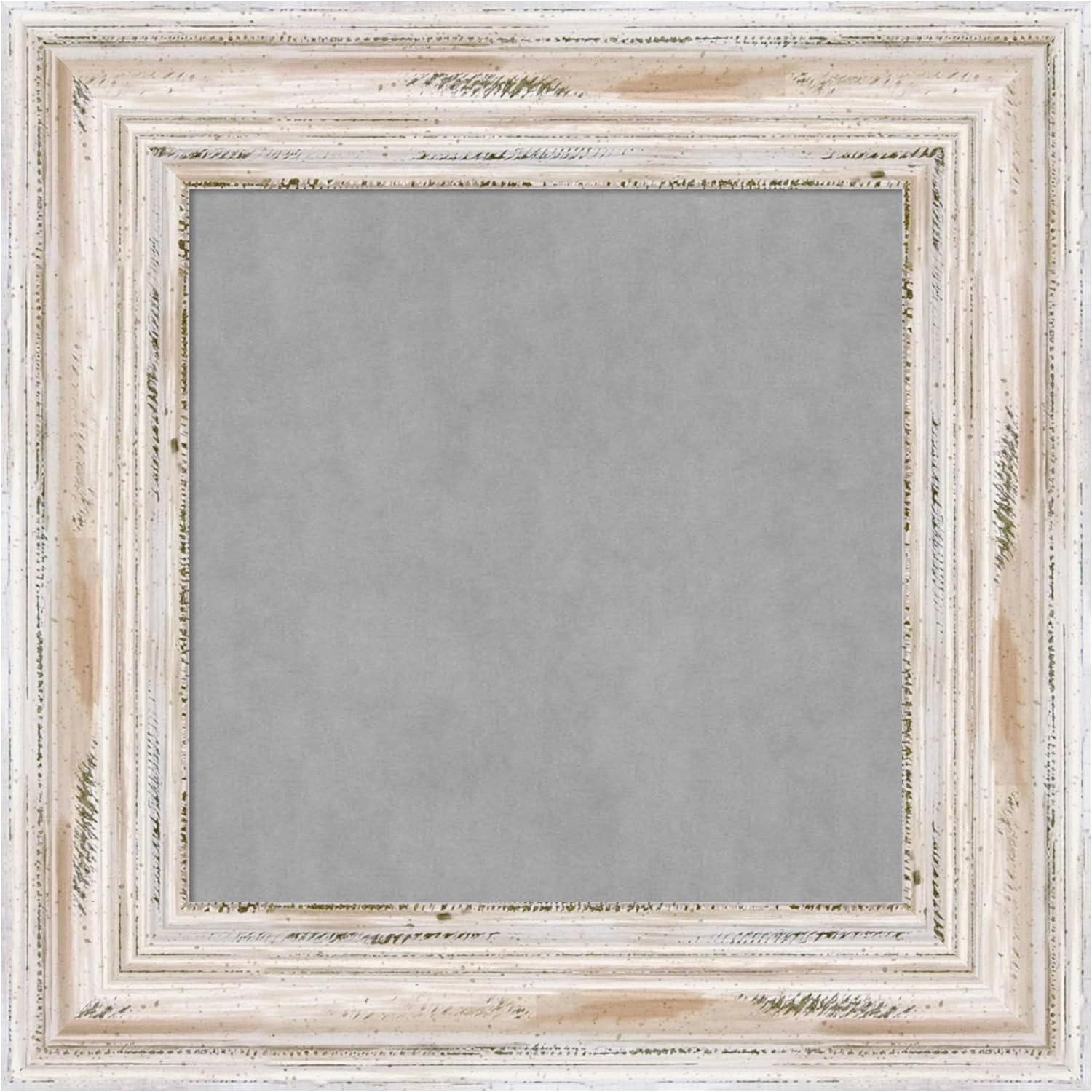 Amanti Art Alexandria White Wash Narrow Framed Magnetic Board 27 x 15 in.