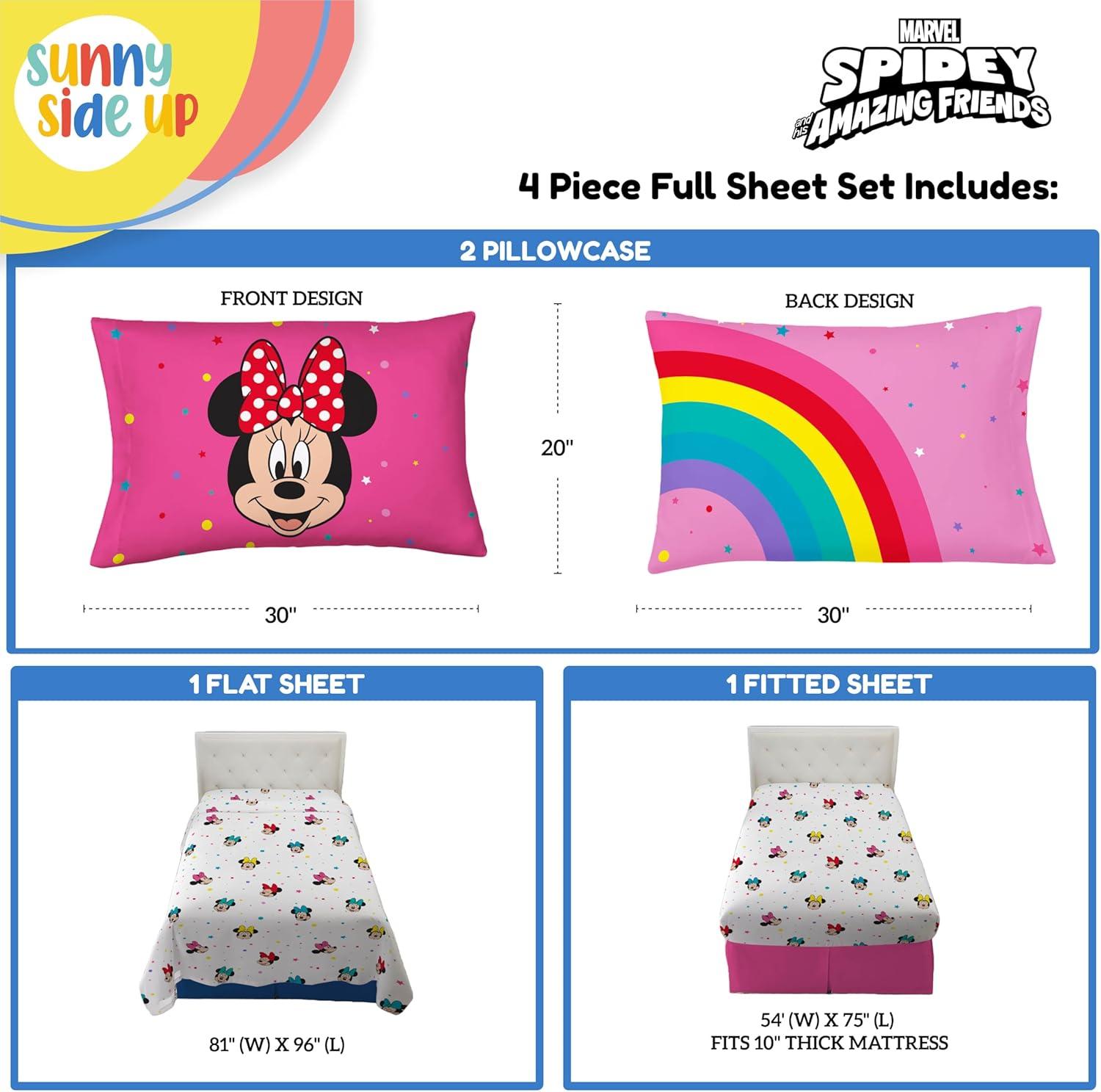 Sunny Side Up Disney Minnie Mouse Rainbow Dots Sheet Set