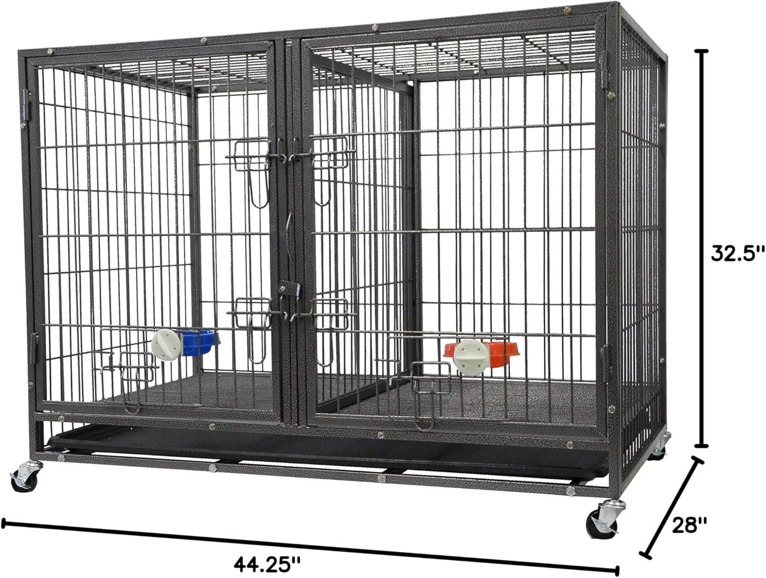 Go Pet Club Metal Collapsible Pet Crate with 3 Doors