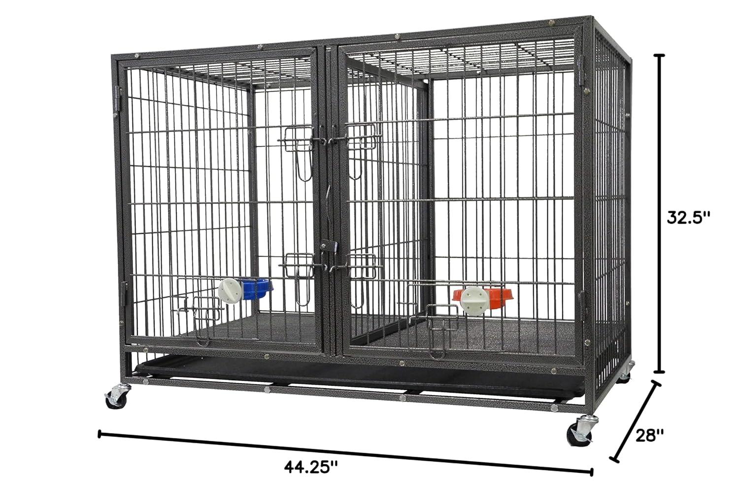 Go Pet Club Metal Collapsible Pet Crate with 3 Doors