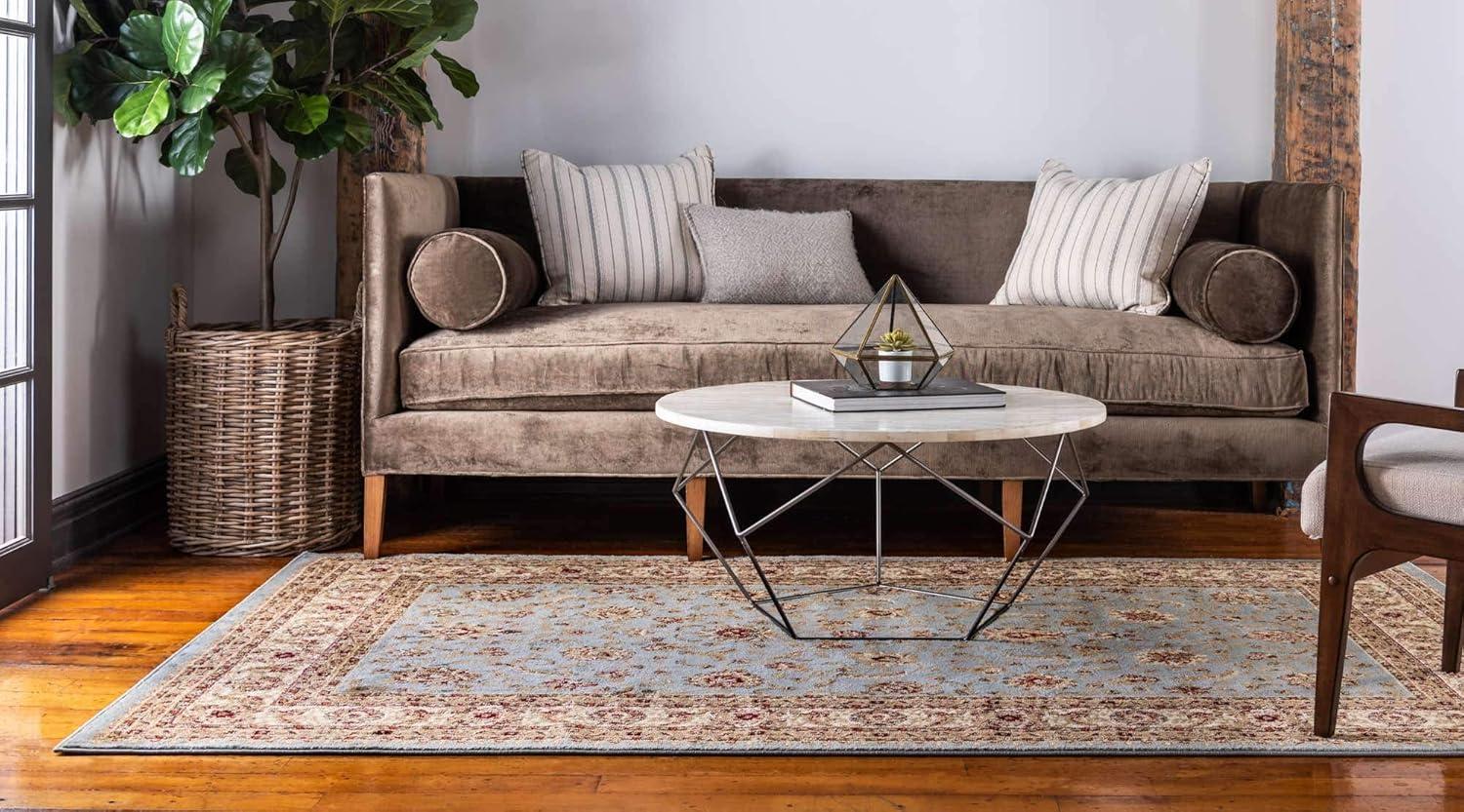 Elysian Light Blue 6' x 9' Stain-Resistant Rectangular Rug