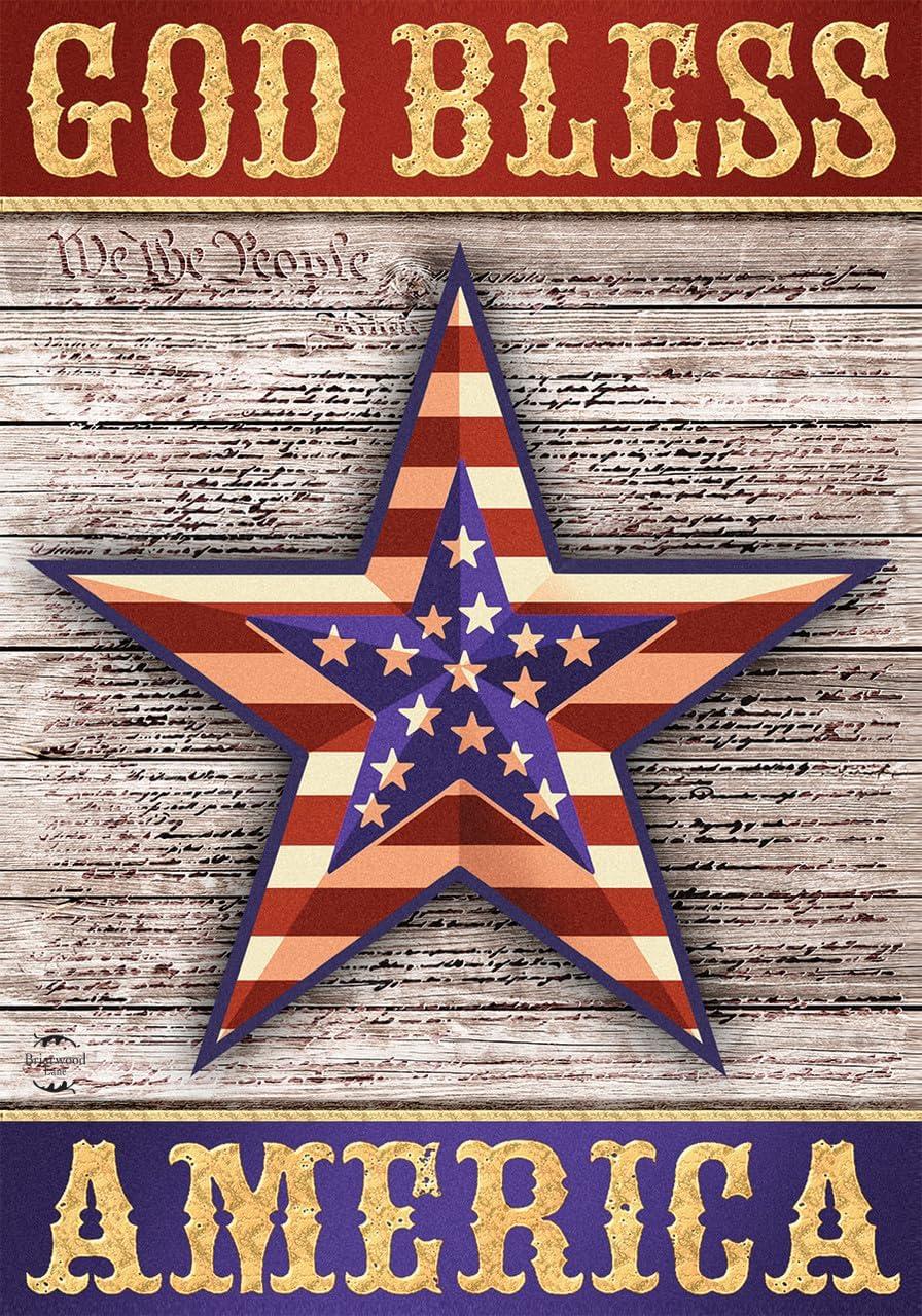 Briarwood Lane Everyday Garden Flag 12x18 For Outdoor God Bless America Star Patriotic Garden Flag Flags For Outside